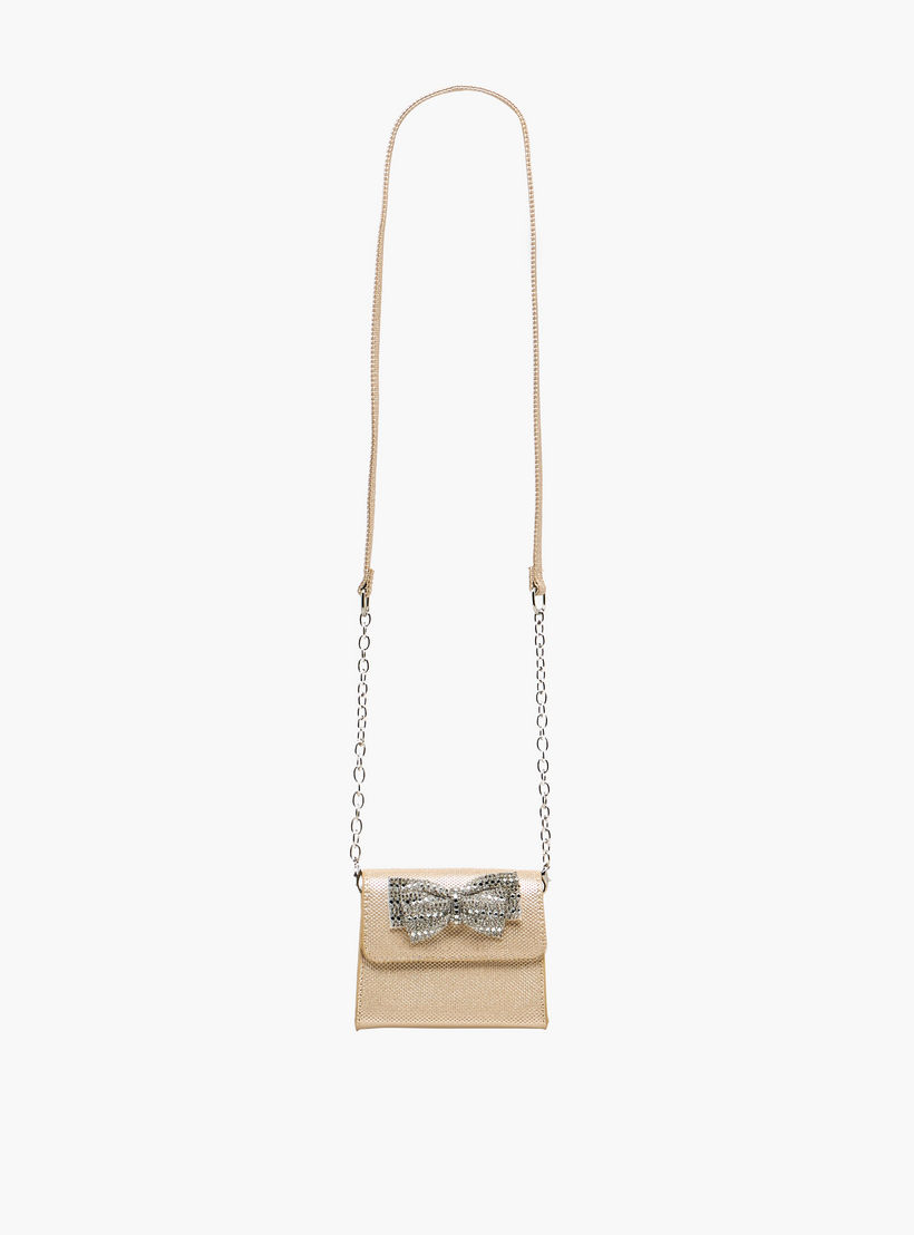 شنطة كروس بودي مزينة بفيونكة مع حزام سلسلة من فلورا بيلا-girls-accessories-bags-image-3