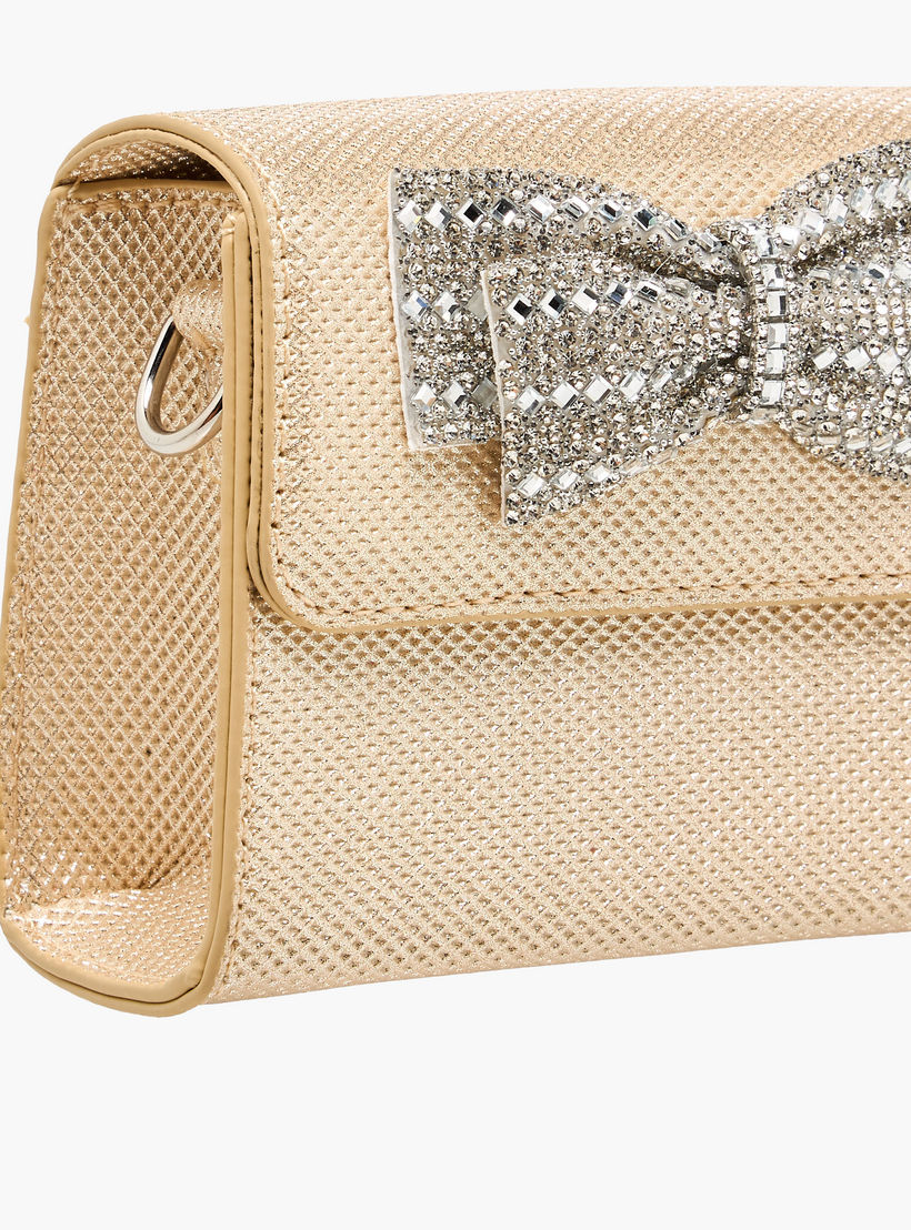 شنطة كروس بودي مزينة بفيونكة مع حزام سلسلة من فلورا بيلا-girls-accessories-bags-image-5