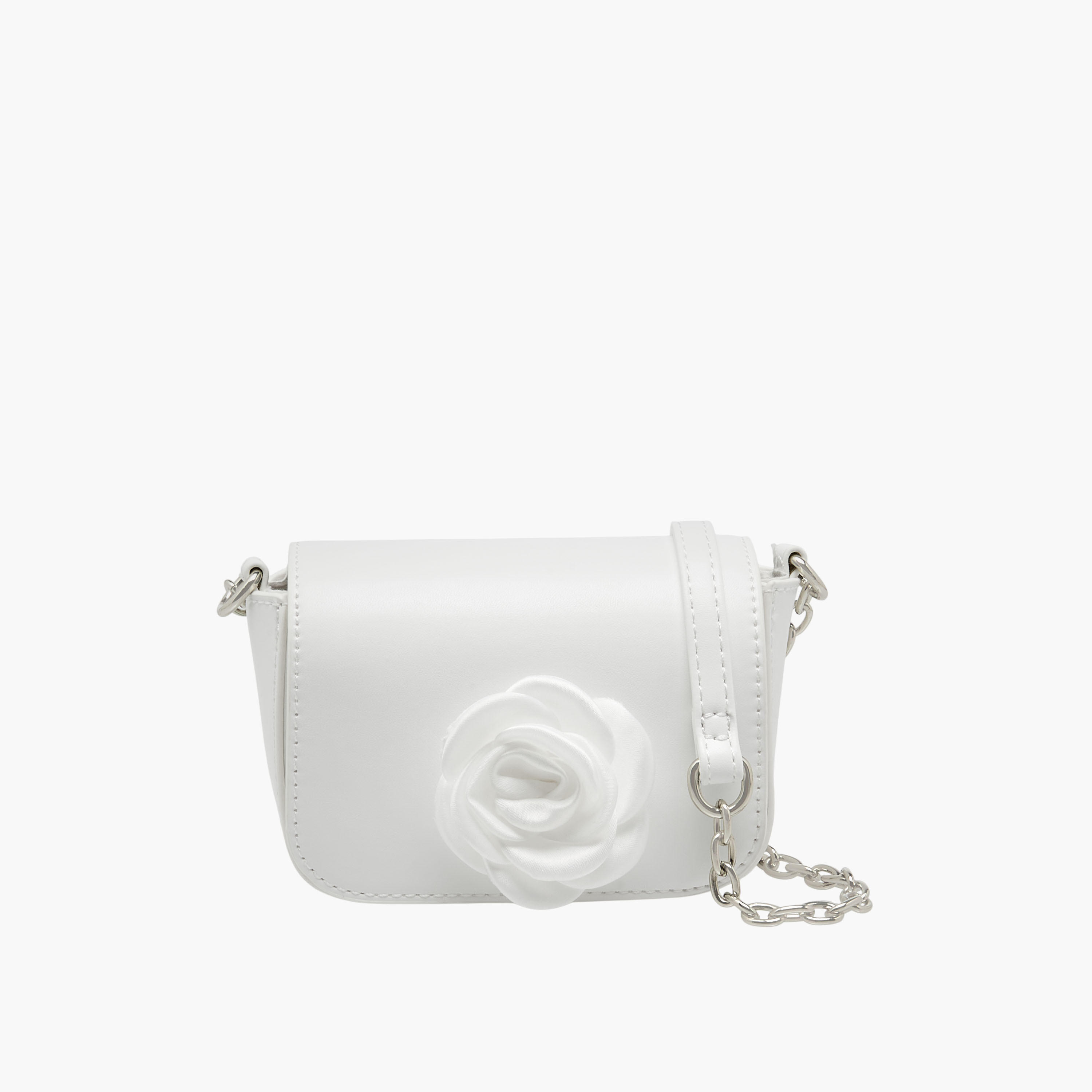 شنطة كروس بودي بتفاصيل زهور مع حزام سلسلة من فلورا بيلا-girls-accessories-bags-image-1