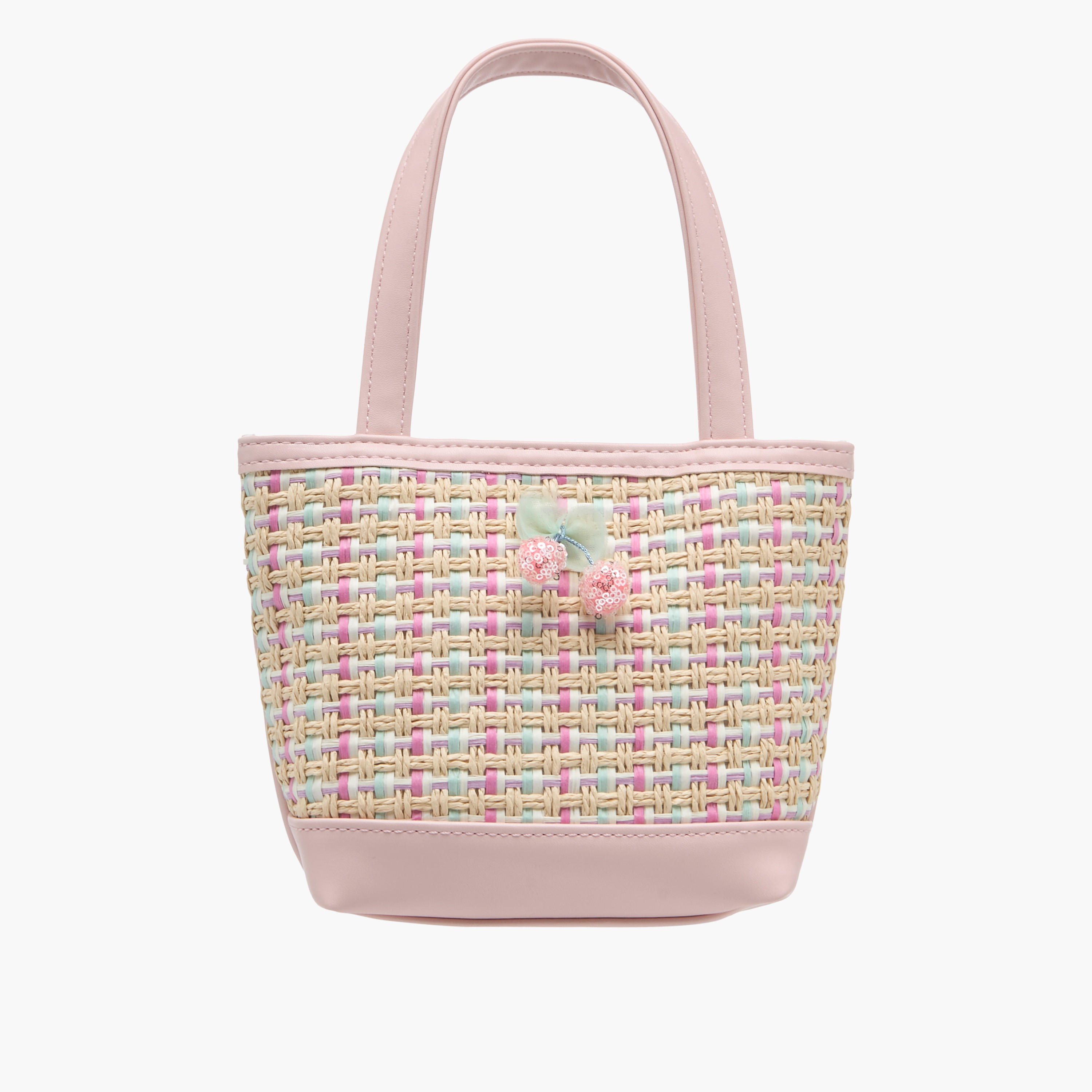شنطة توتي بارزة الملمس بمقبض مزدوج وزر إغلاق مغناطيسي من فلورا بيلا-girls-accessories-bags-image-1