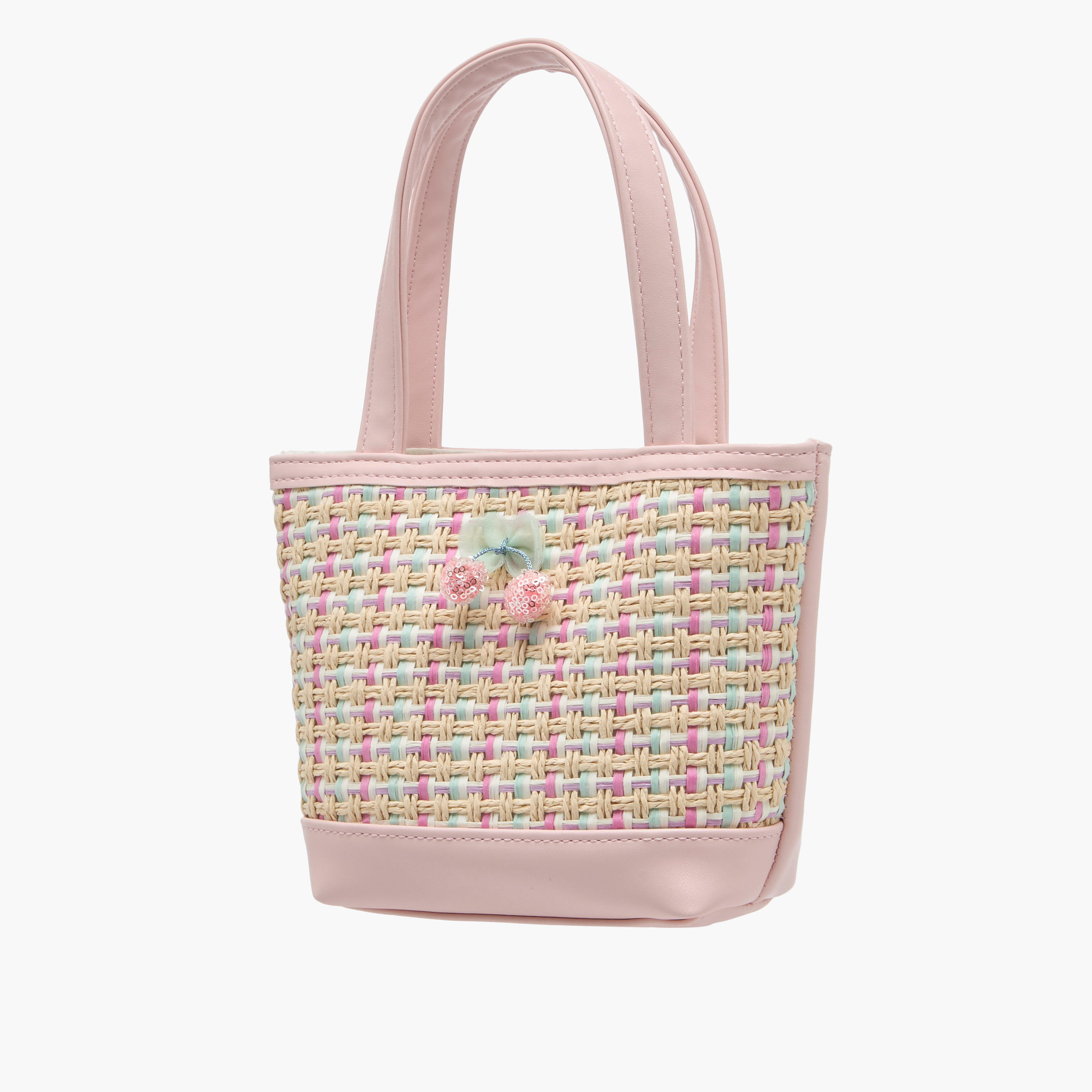 شنطة توتي بارزة الملمس بمقبض مزدوج وزر إغلاق مغناطيسي من فلورا بيلا-girls-accessories-bags-image-2