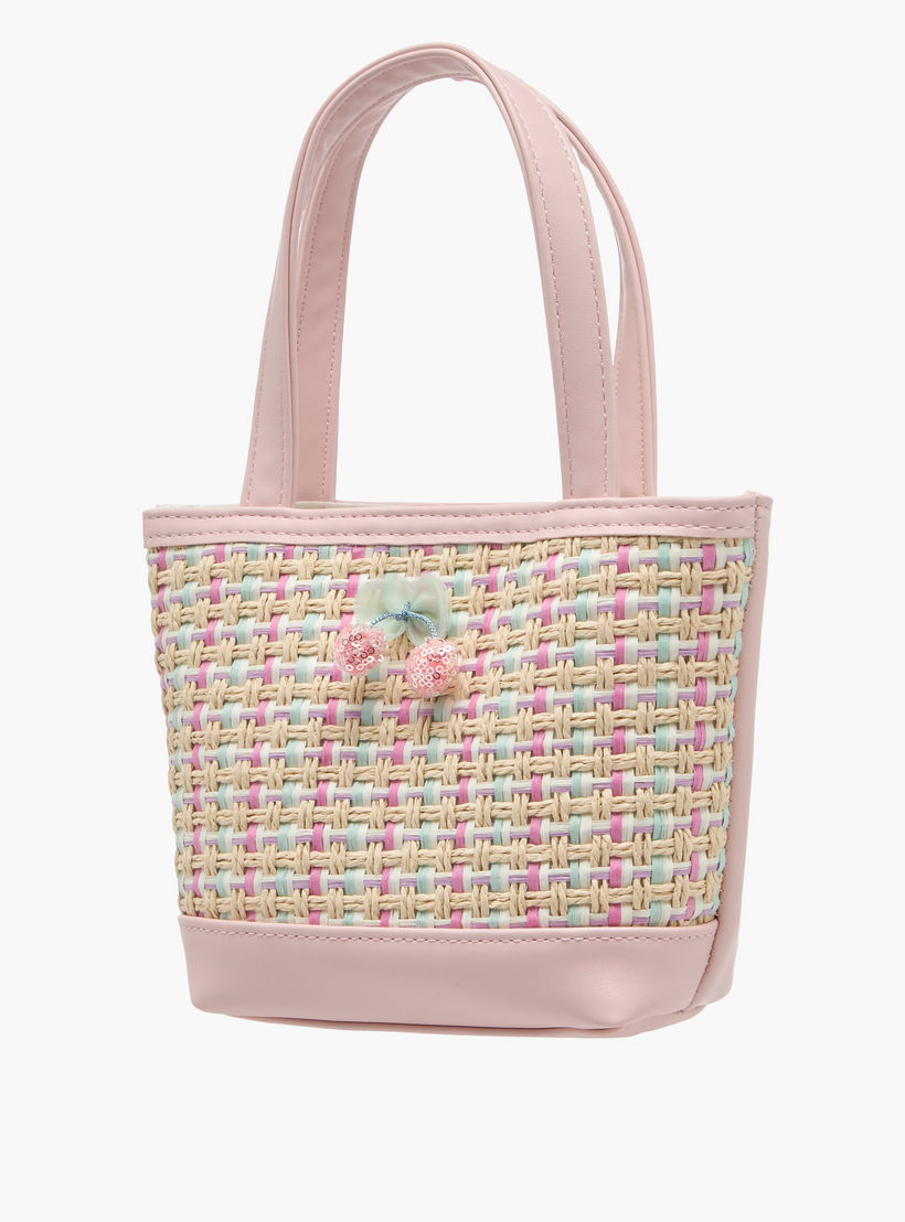 شنطة توتي بارزة الملمس بمقبض مزدوج وزر إغلاق مغناطيسي من فلورا بيلا-girls-accessories-bags-image-2