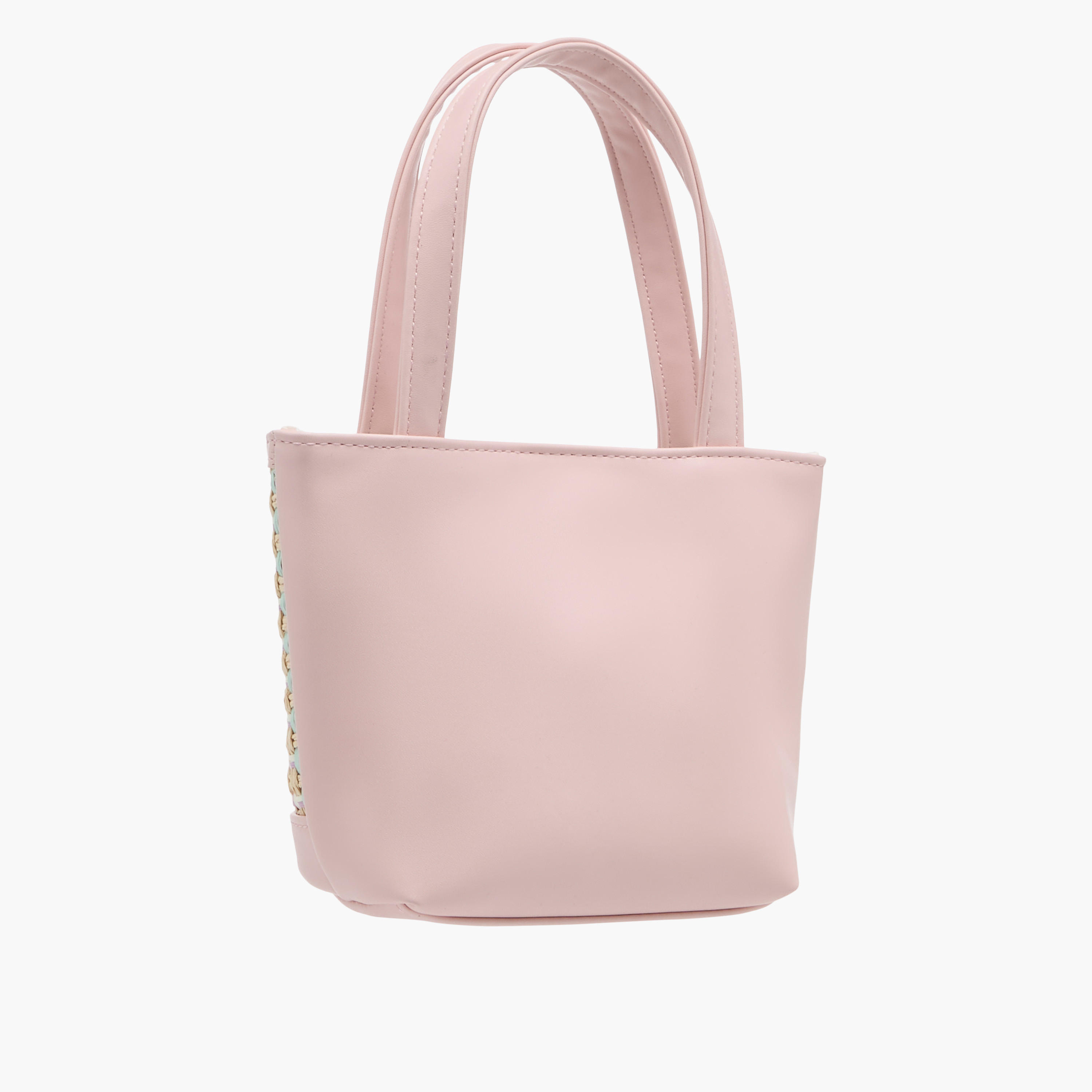 شنطة توتي بارزة الملمس بمقبض مزدوج وزر إغلاق مغناطيسي من فلورا بيلا-girls-accessories-bags-image-3