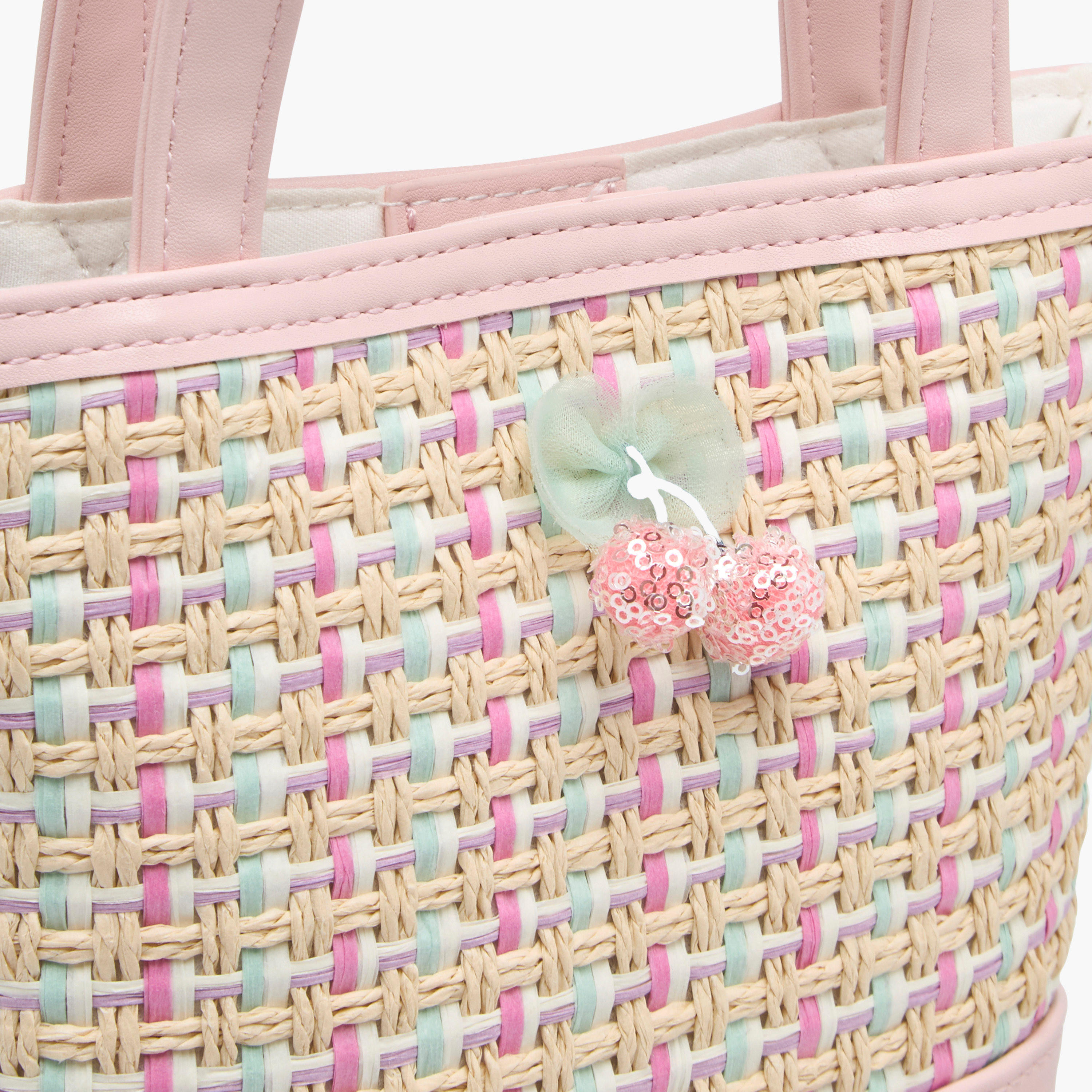 شنطة توتي بارزة الملمس بمقبض مزدوج وزر إغلاق مغناطيسي من فلورا بيلا-girls-accessories-bags-image-4