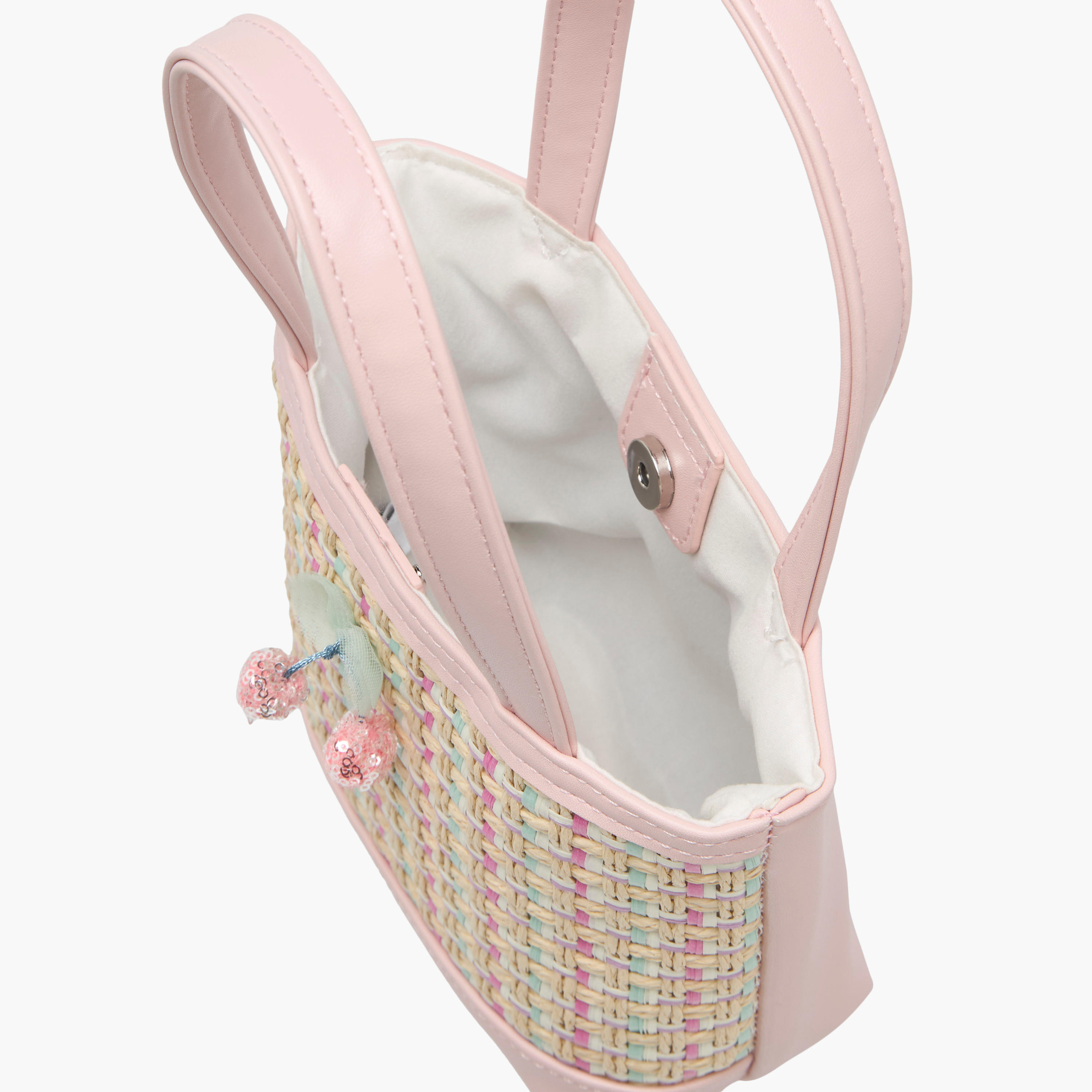 شنطة توتي بارزة الملمس بمقبض مزدوج وزر إغلاق مغناطيسي من فلورا بيلا-girls-accessories-bags-image-7