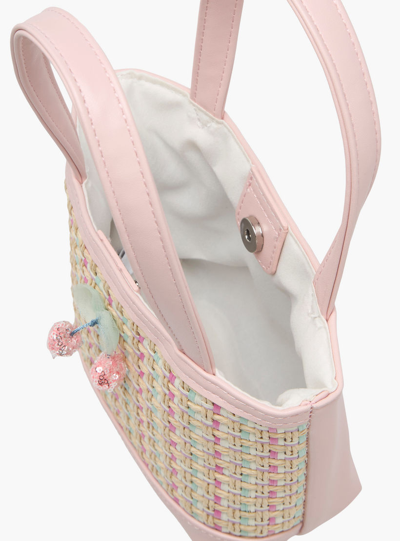 شنطة توتي بارزة الملمس بمقبض مزدوج وزر إغلاق مغناطيسي من فلورا بيلا-girls-accessories-bags-image-7