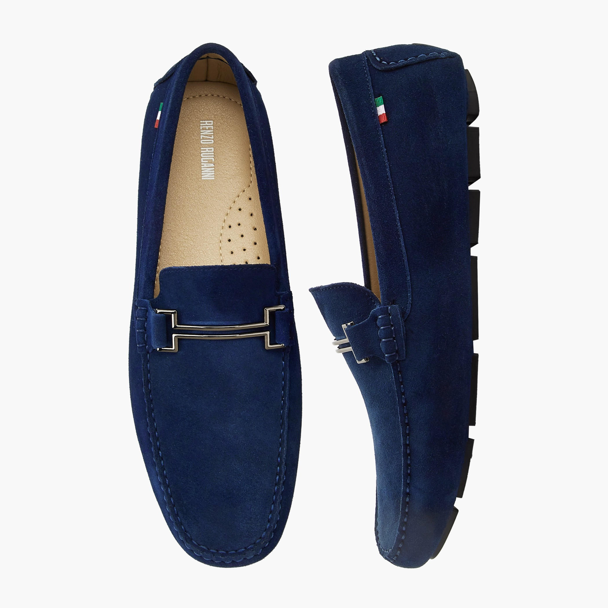 حذاء موكاسين جلد سويدي بقصة ميتاليك للرجال من رينزو روغاني-men-shoes-loafersandmoccasins-image-1