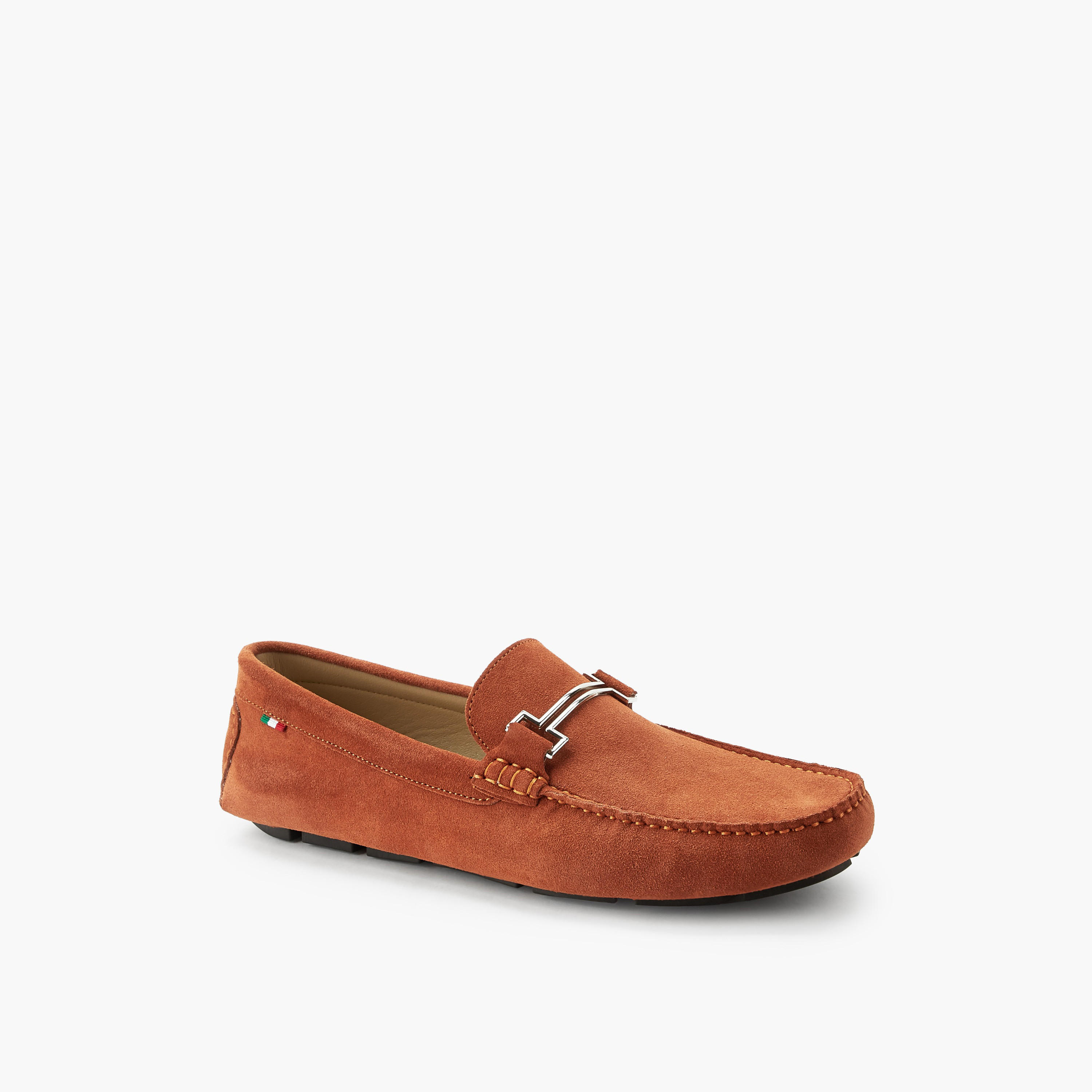 Renzo Ruganni Men Metallic Trim Suede Leather Moccasins-men-shoes-loafersandmoccasins-image-2