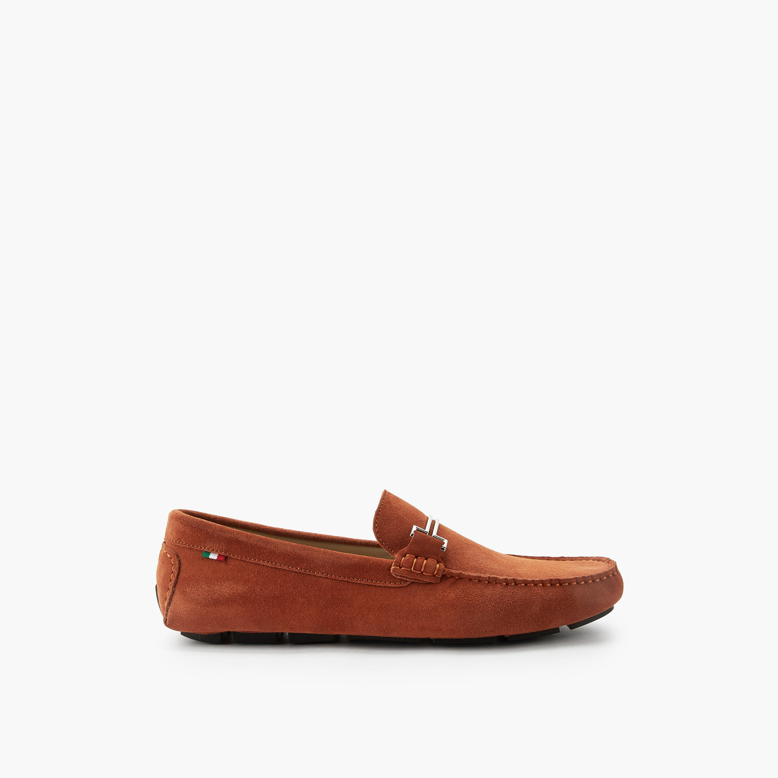 Renzo Ruganni Men Metallic Trim Suede Leather Moccasins-men-shoes-loafersandmoccasins-image-3
