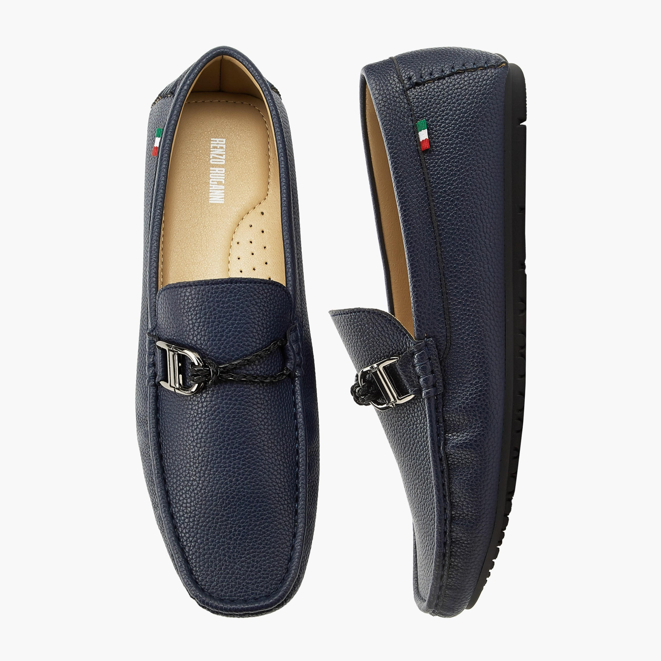 حذاء موكاسين بارز الملمس خفيف الوزن للرجال من رينزو روغاني-men-shoes-loafersandmoccasins-image-1