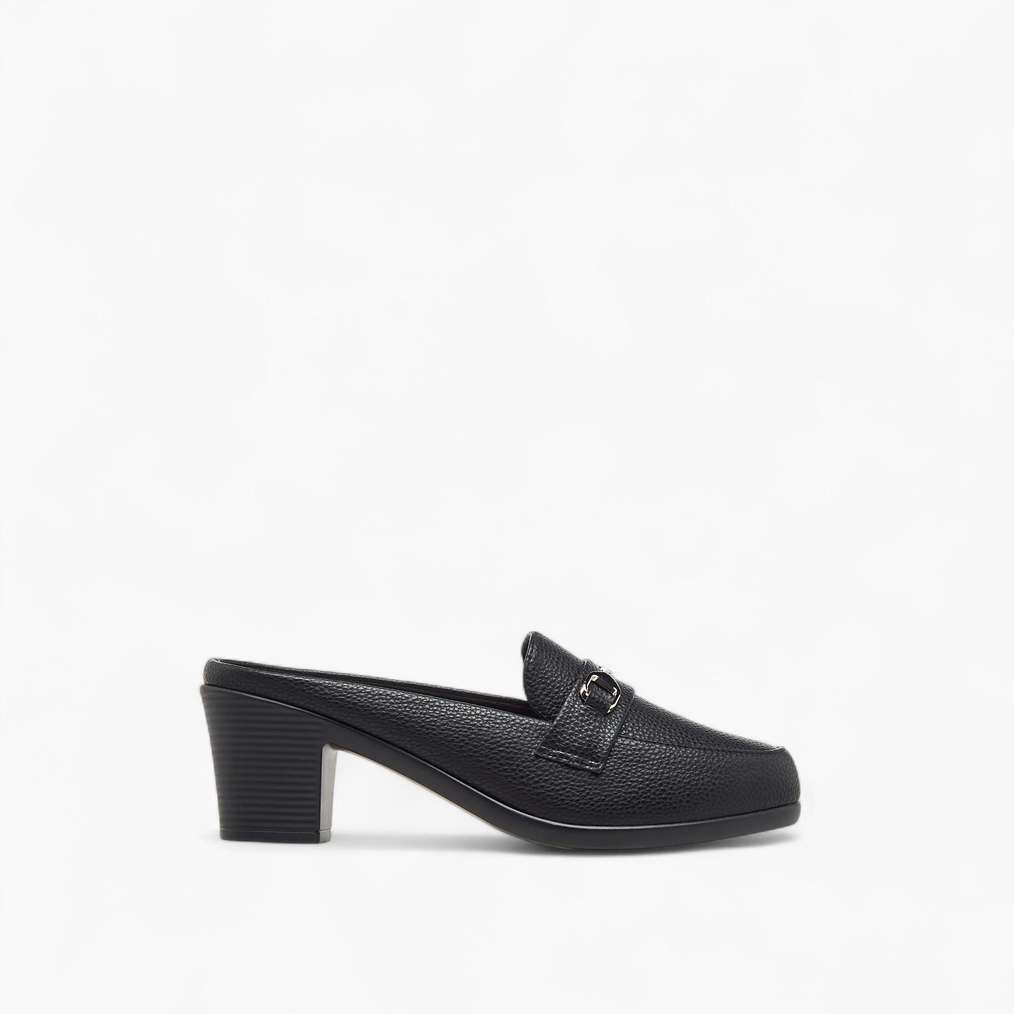 Flora Bella Textured Slip-On Mules with Metal Accent and Block Heels-women-shoes-heels-image-3