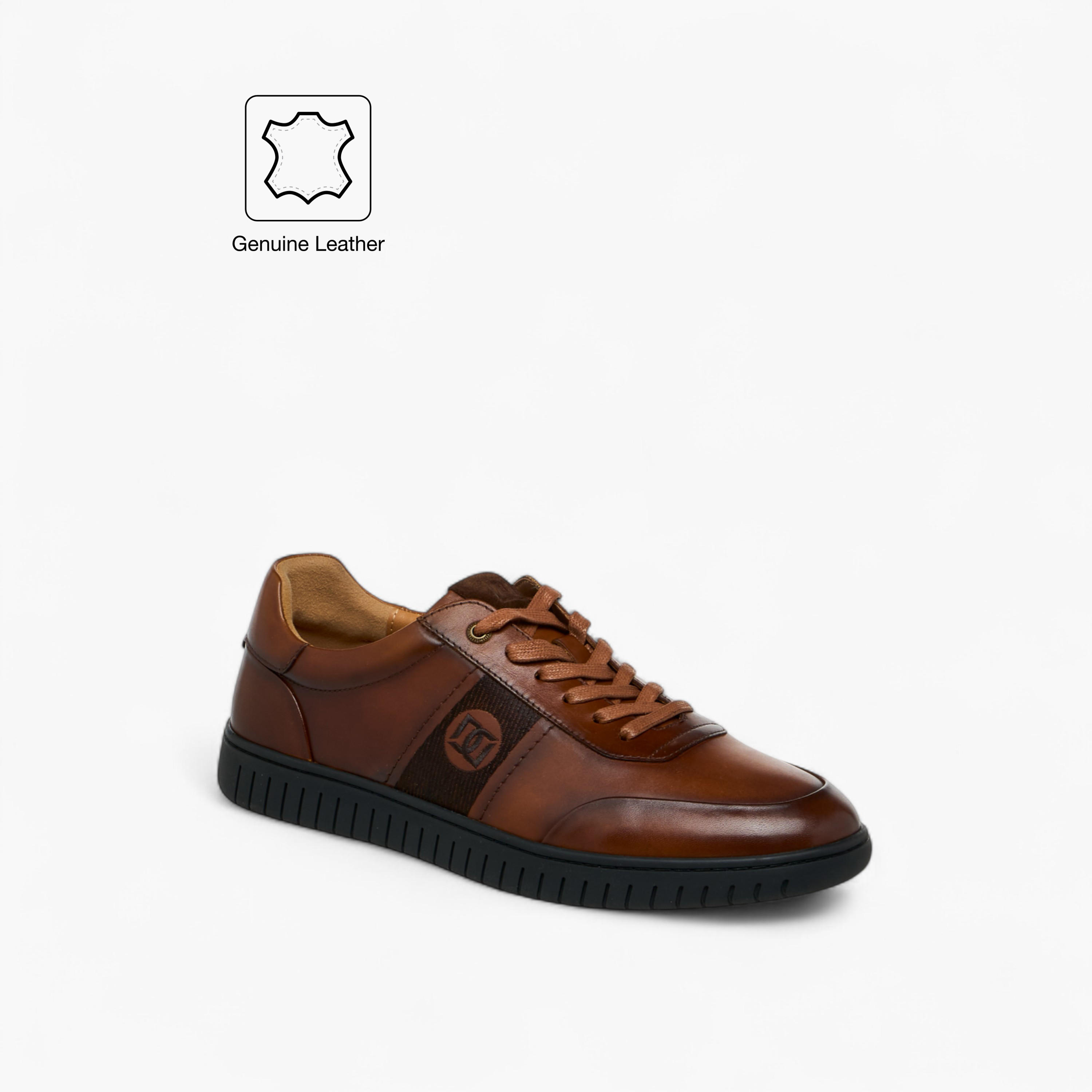 حذاء سنيكرز جلد برباط وتطريز الشعار للرجال من دوتشيني-men-shoes-sneakers-image-2