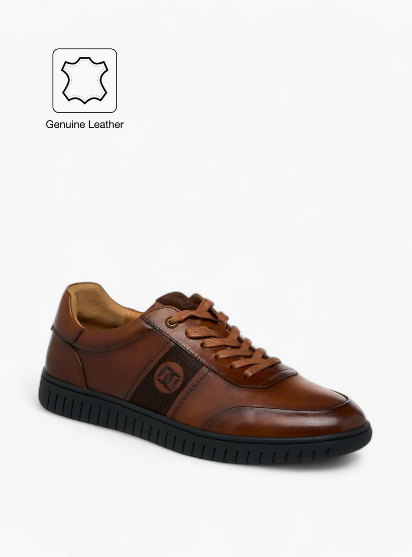 حذاء سنيكرز جلد برباط وتطريز الشعار للرجال من دوتشيني-men-shoes-sneakers-image-2