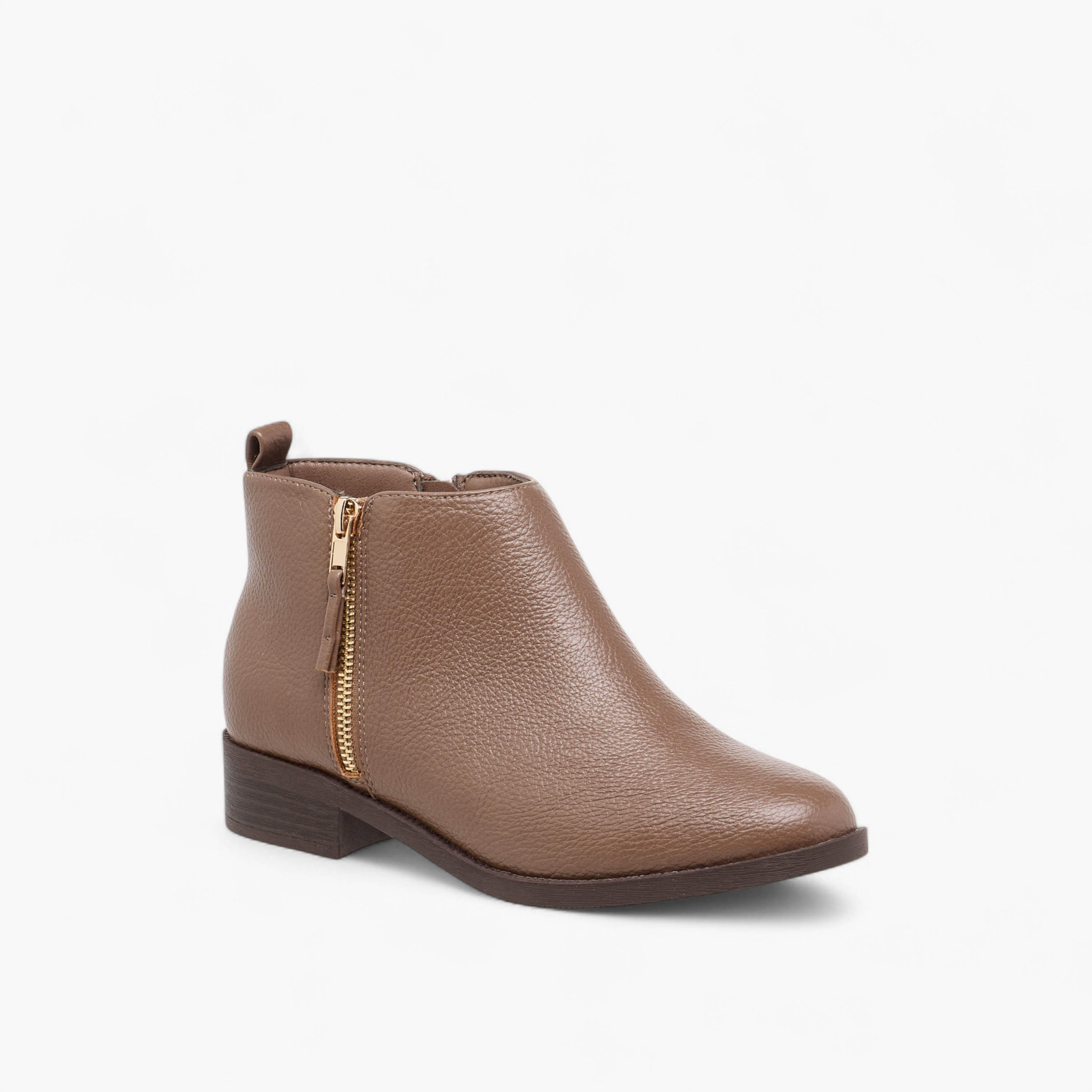 Flora Bella Solid Ankle Boots with Zip Closure-women-shoes-boots-image-2