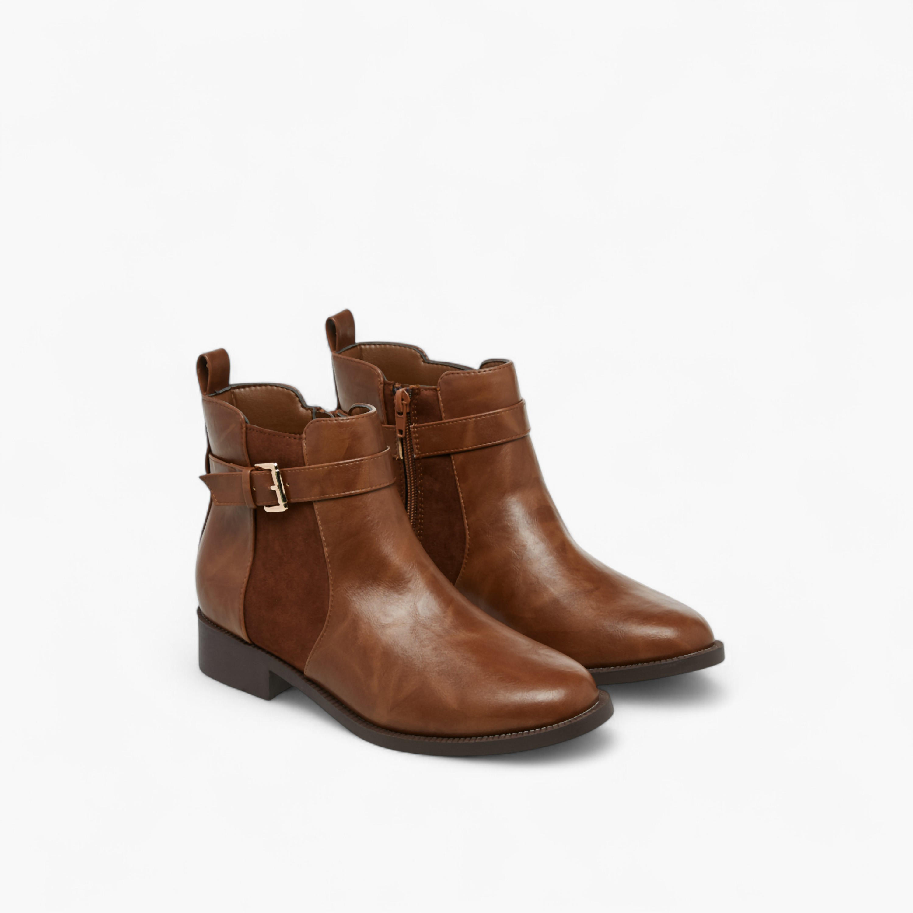 بوت بطول الكاحل بسحاب إغلاق من فلورا بيلا-women-shoes-boots-image-1