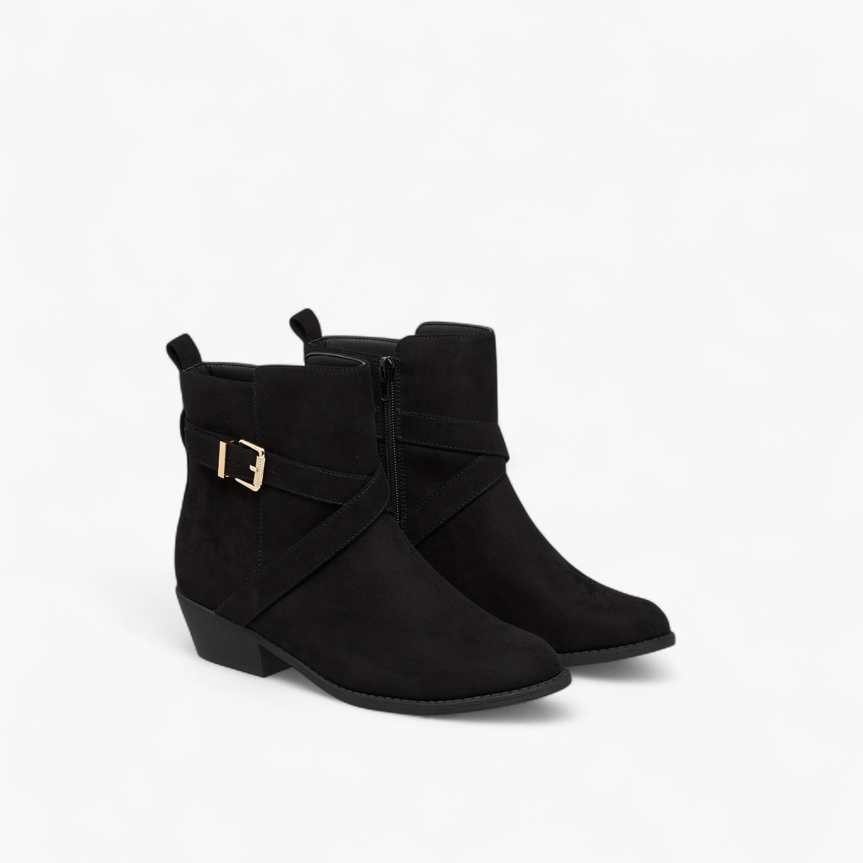 بوت سادة بطول الكاحل وبسحاب إغلاق من فلورا بيلا-women-shoes-boots-image-1