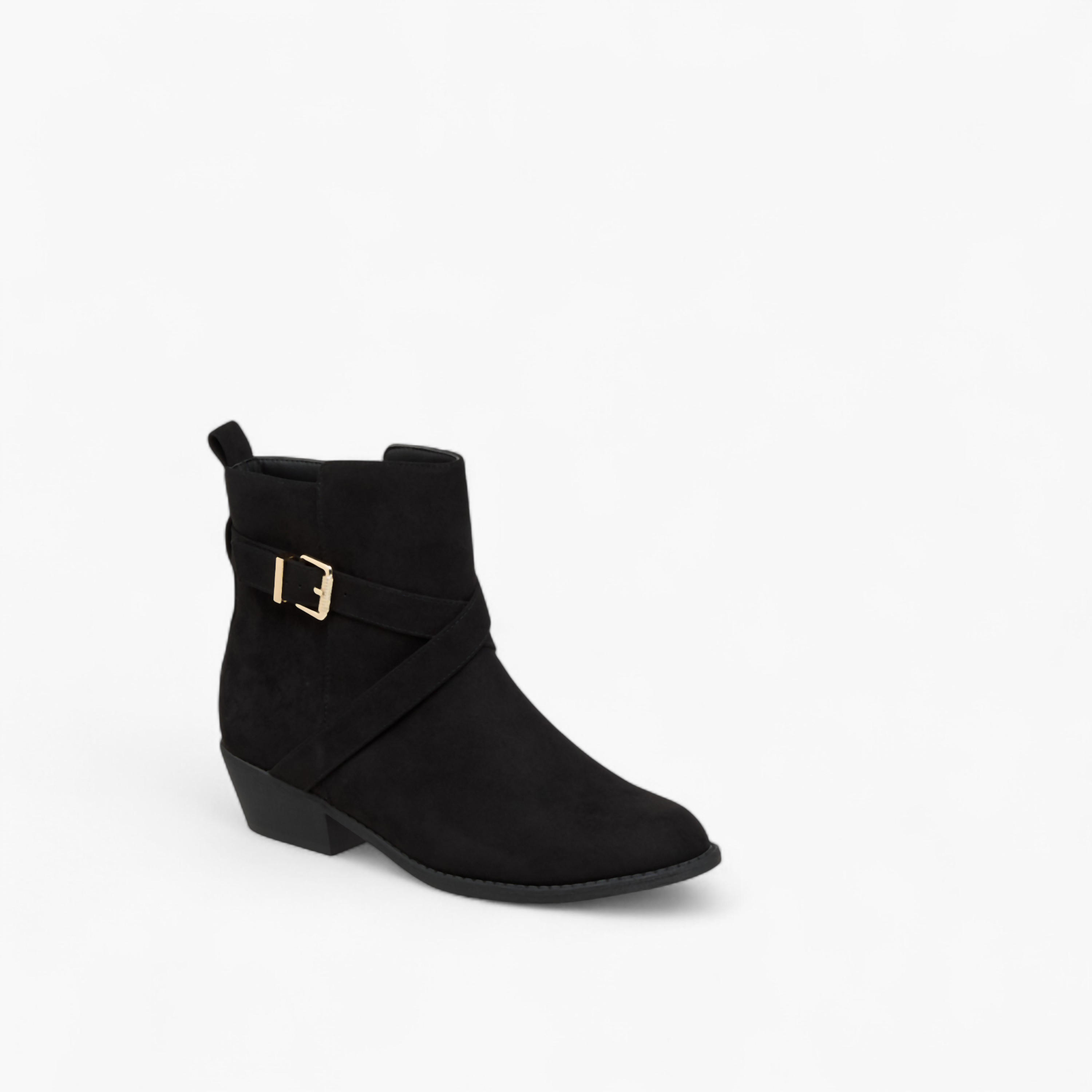 بوت سادة بطول الكاحل وبسحاب إغلاق من فلورا بيلا-women-shoes-boots-image-2