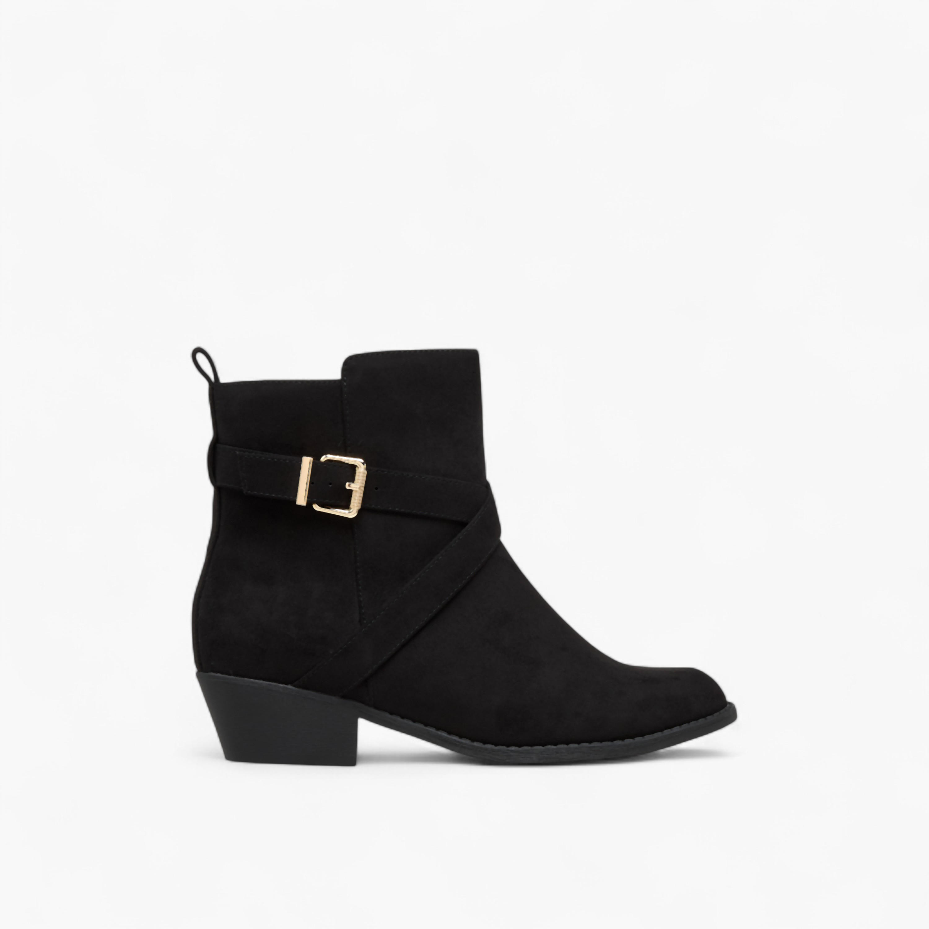 بوت سادة بطول الكاحل وبسحاب إغلاق من فلورا بيلا-women-shoes-boots-image-3