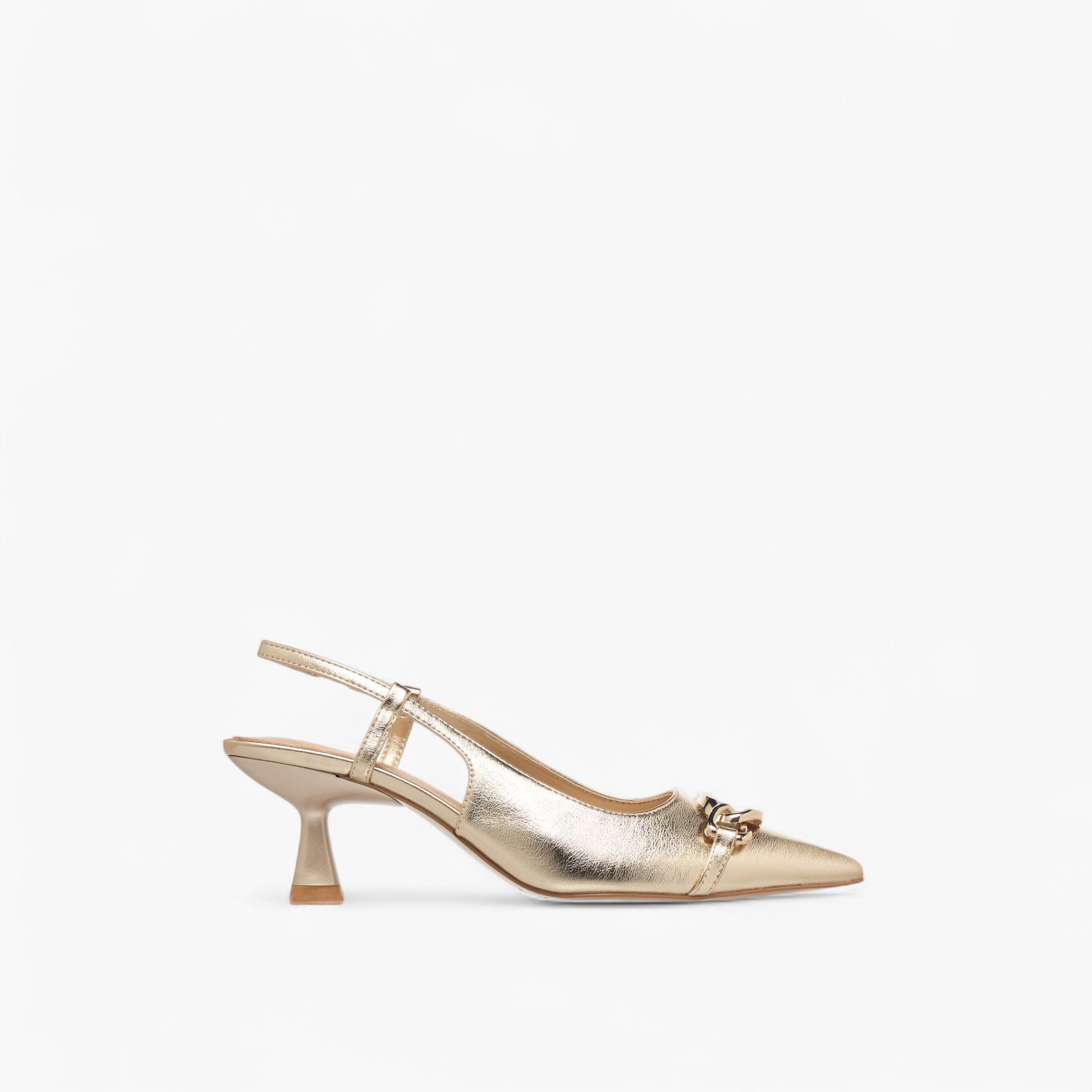 Paprika Metal Accent Slingback Shoes with Kitten Heels-women-shoes-heels-image-3