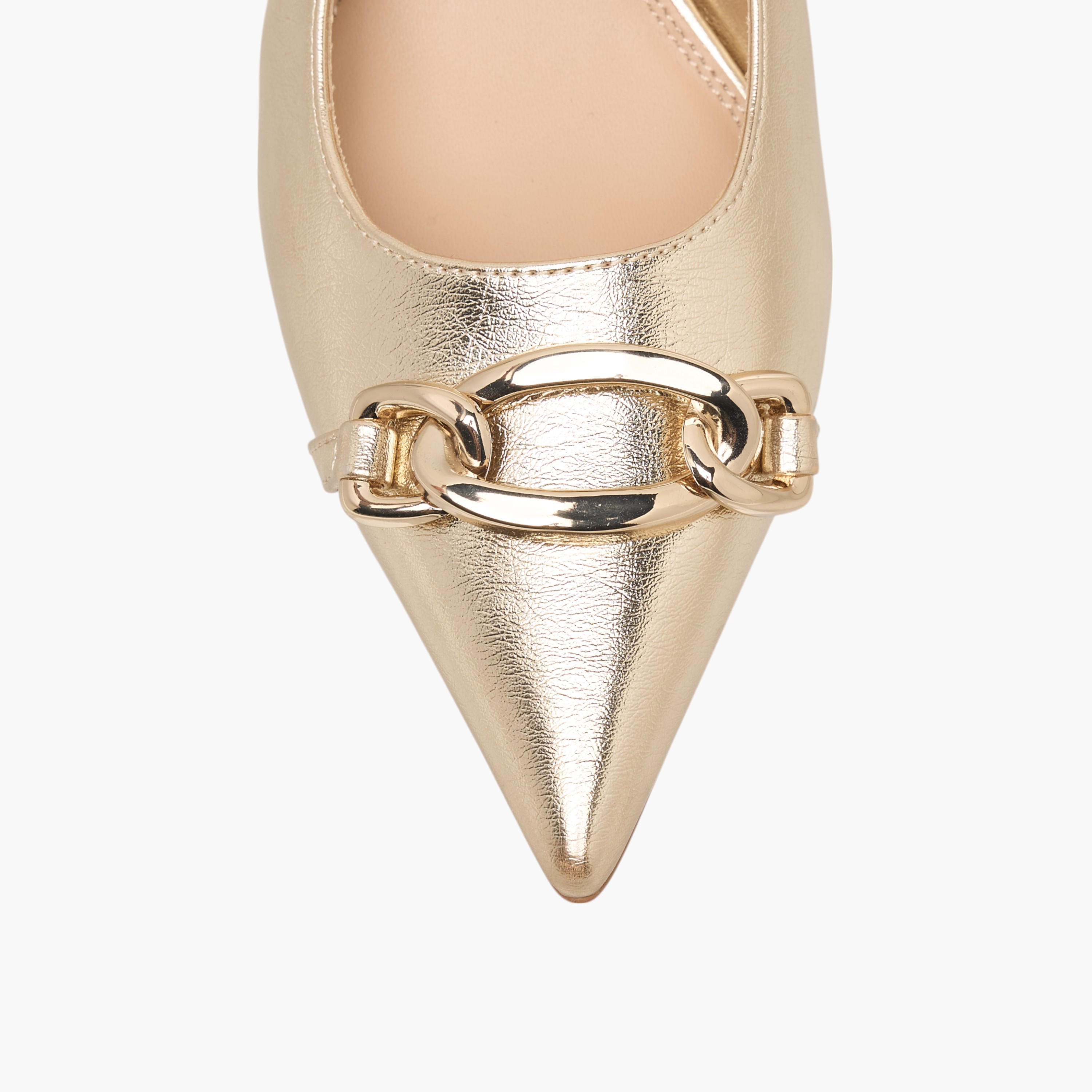Paprika Metal Accent Slingback Shoes with Kitten Heels-women-shoes-heels-image-4