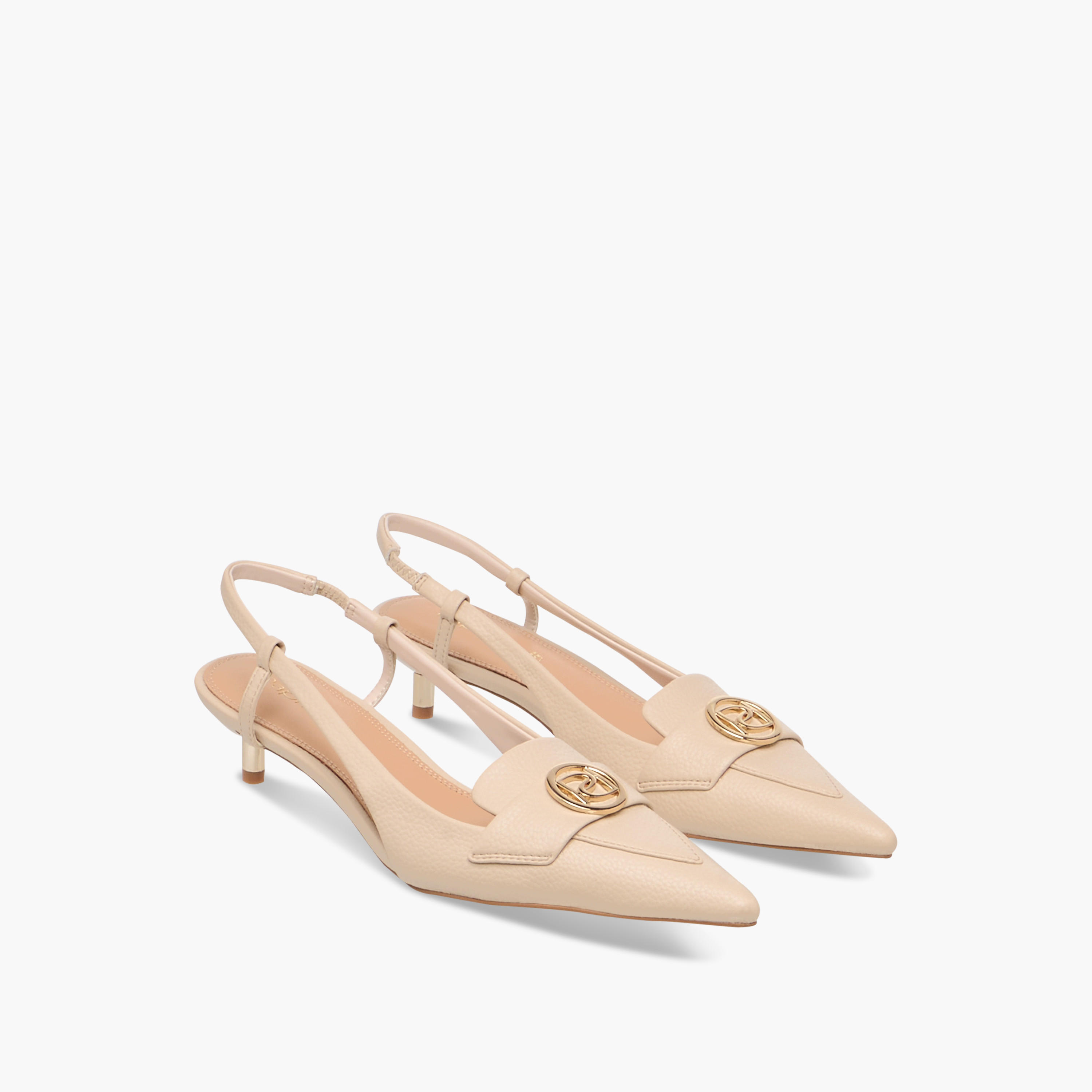 Paprika Metallic Accent Slingback Shoes with Kitten Heels-women-shoes-sandals-heeled-image-1