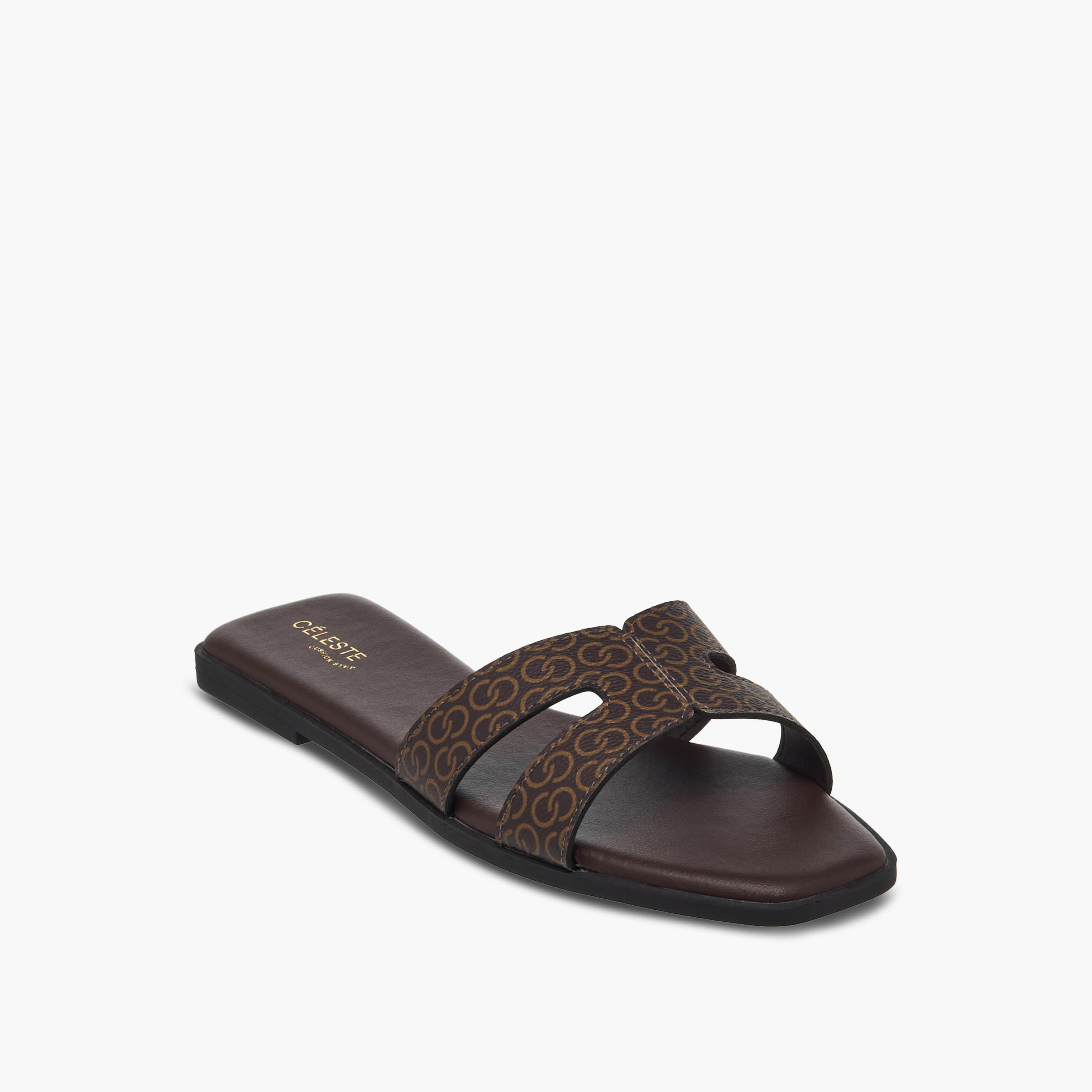 Celeste Women Monogram Print Flat Sandals-women-shoes-flats-sandals-image-2
