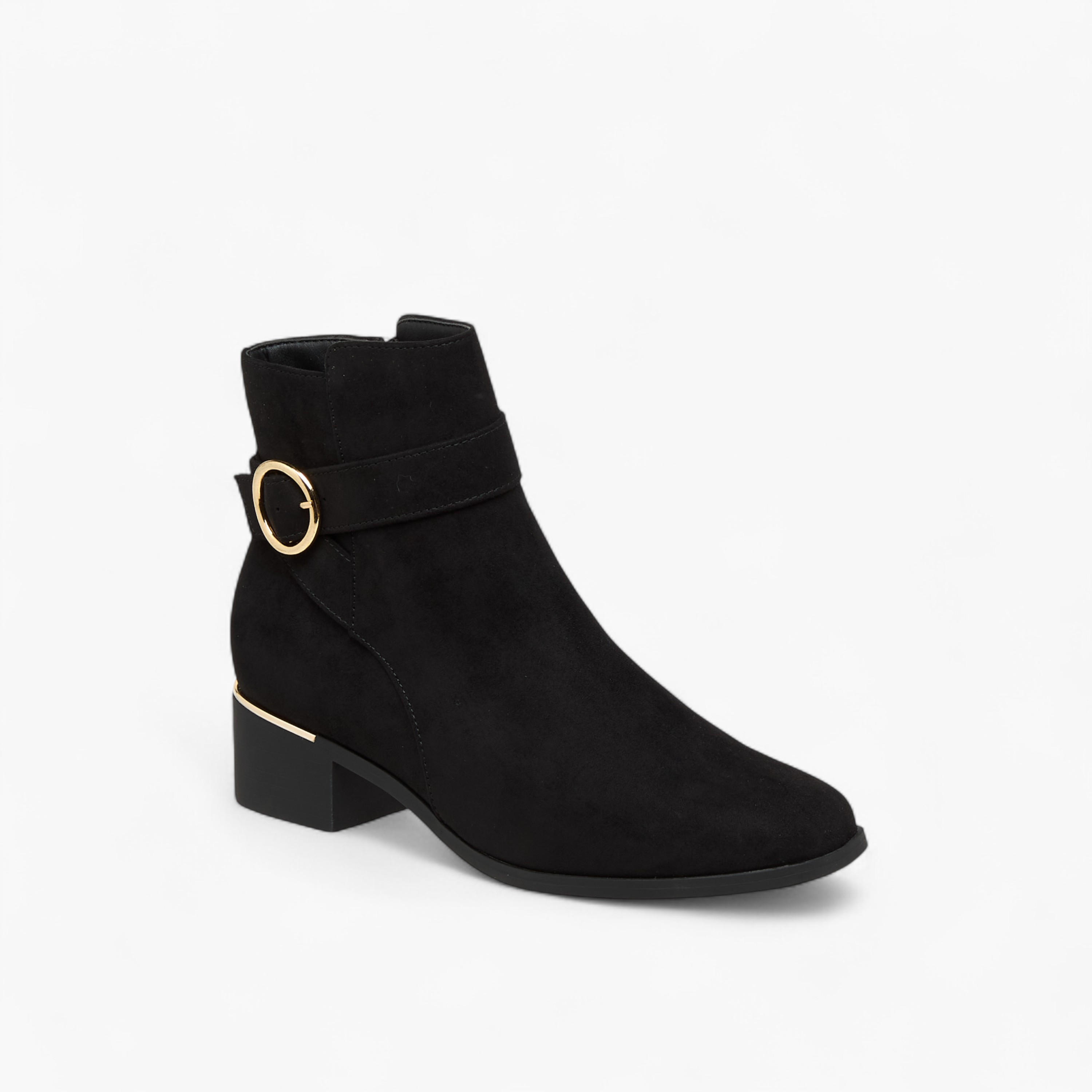 Flora Bella Solid Ankle Boots with Zip Closure-women-shoes-boots-image-2