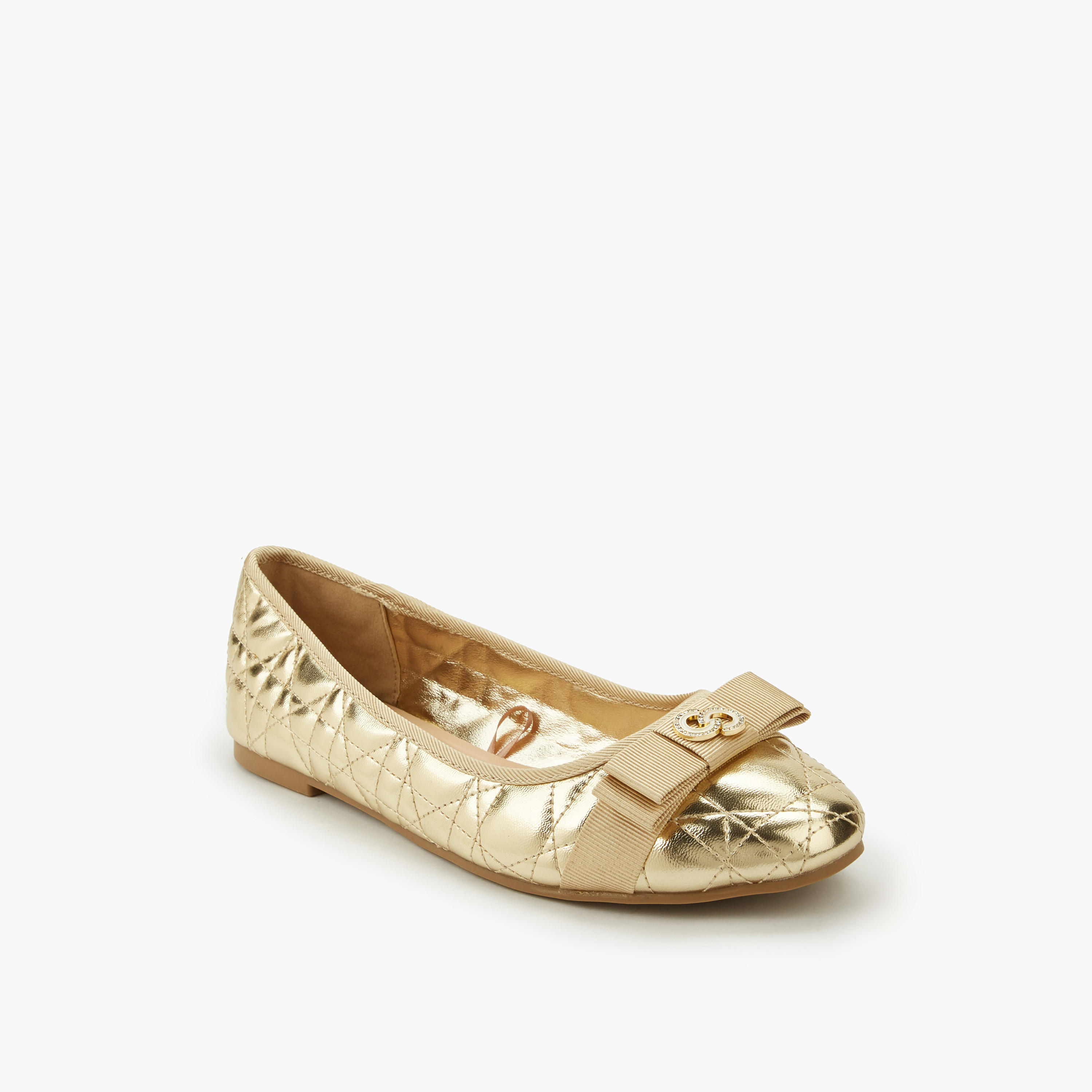 Celeste Women Quilted Bow Embellished Ballerina Shoes-women-shoes-ballerinas-image-2