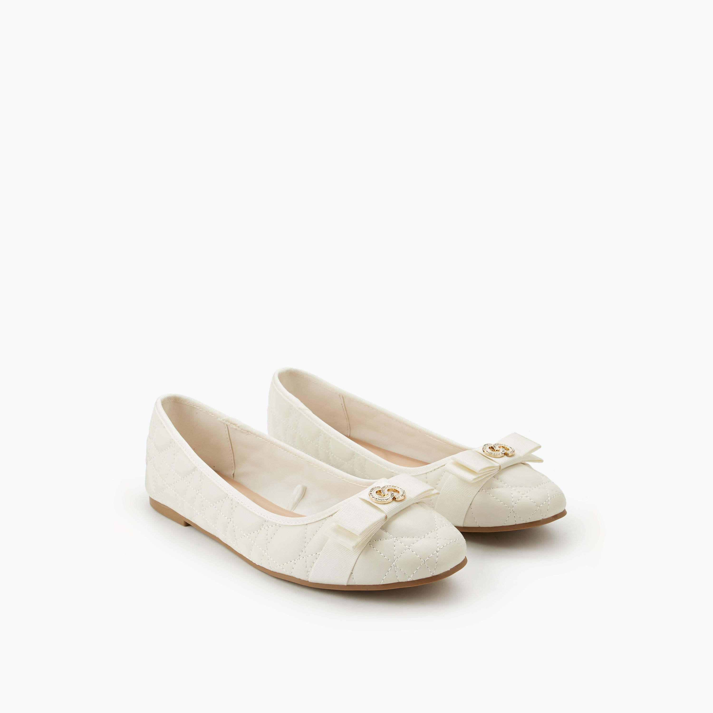 Celeste Women Quilted Bow Embellished Ballerina Shoes-women-shoes-ballerinas-image-1