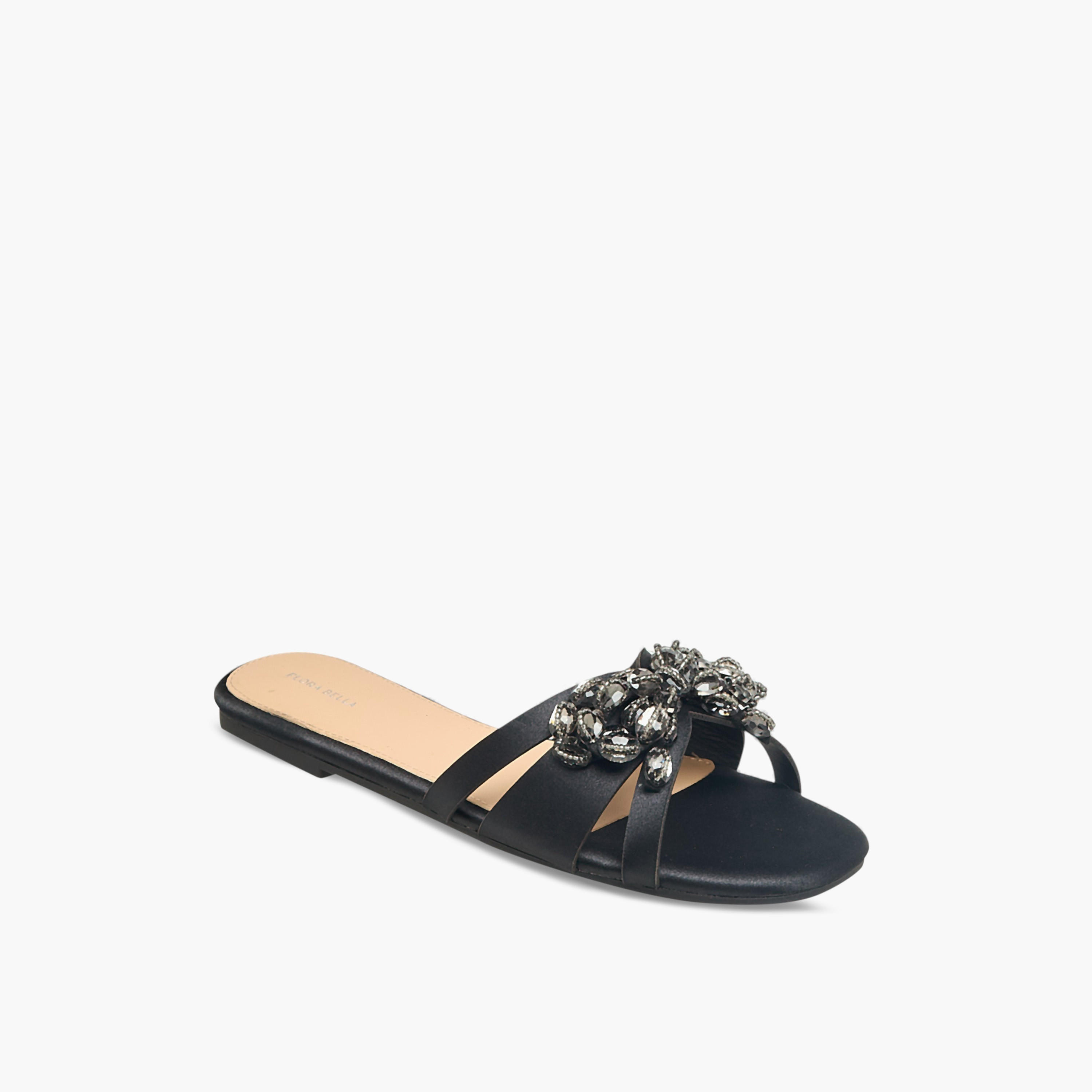 صندل مسطح سهل الارتداء مزين للنساء من فلورا بيلا-women-shoes-flats-sandals-image-2