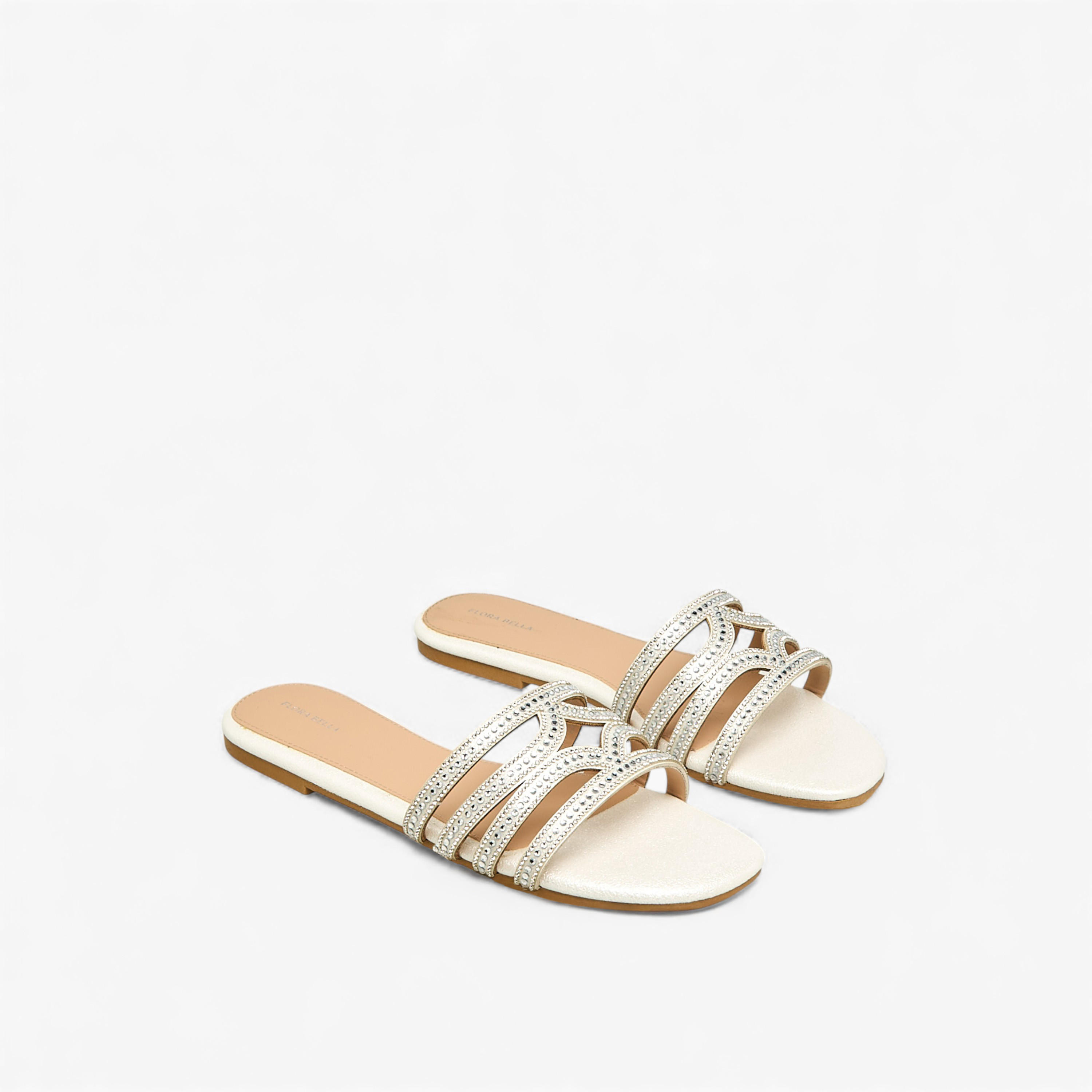 صندل مسطح سهل الارتداء مزين للنساء من فلورا بيلا-women-shoes-flats-sandals-image-1