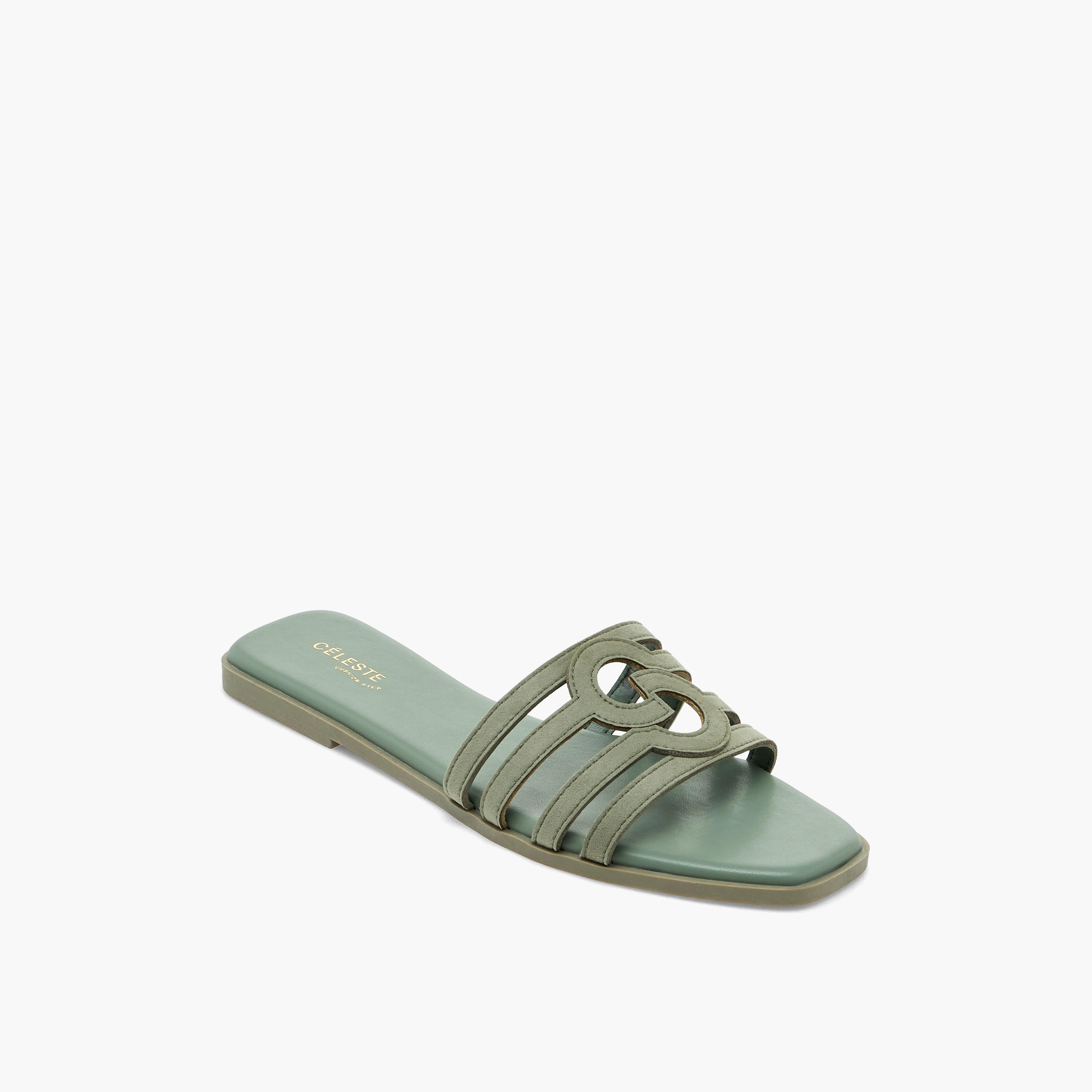 صندل جلد سويدي بأحزمة سهل الارتداء للنساء من سيليست-women-shoes-sandals-flats-image-2