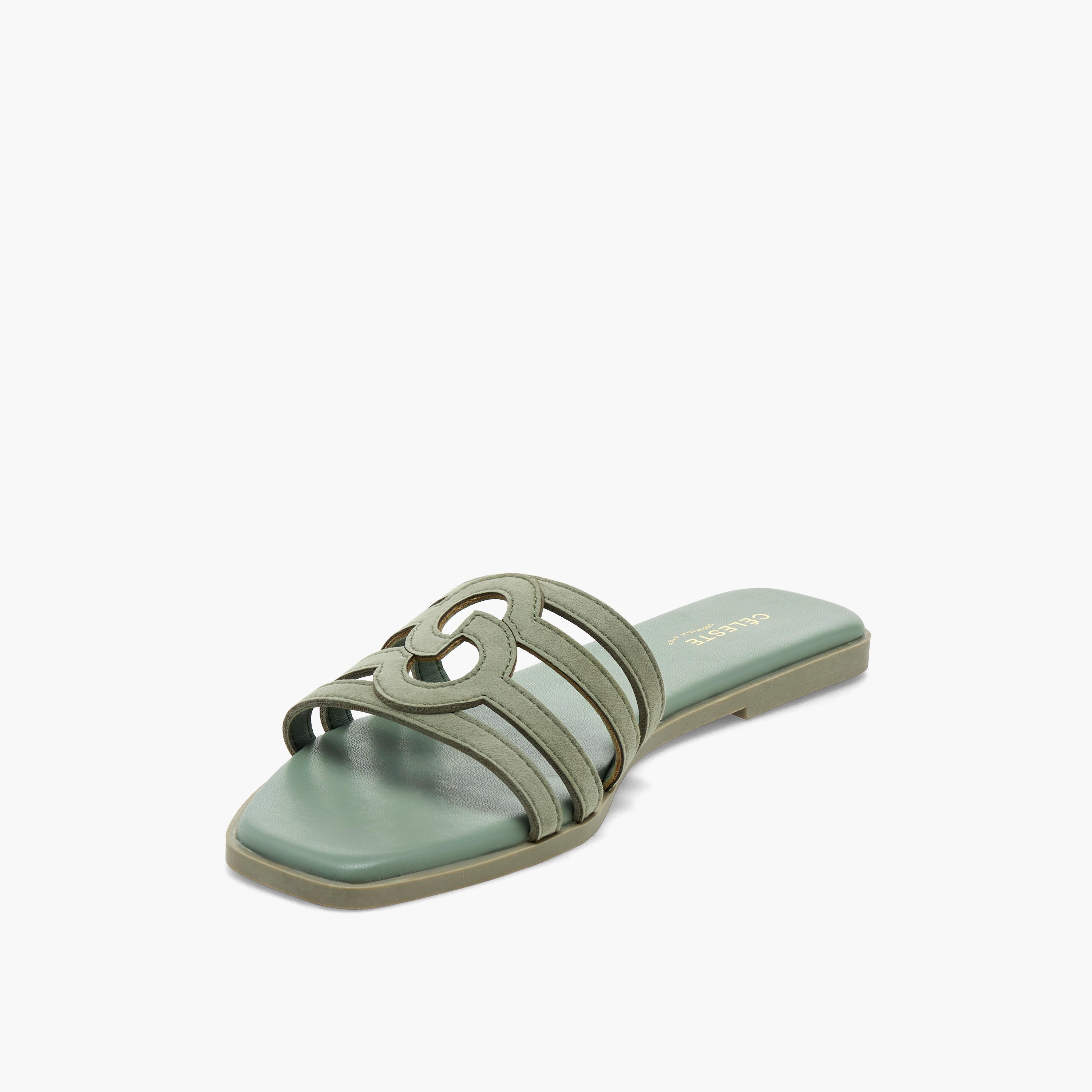 صندل جلد سويدي بأحزمة سهل الارتداء للنساء من سيليست-women-shoes-sandals-flats-image-4