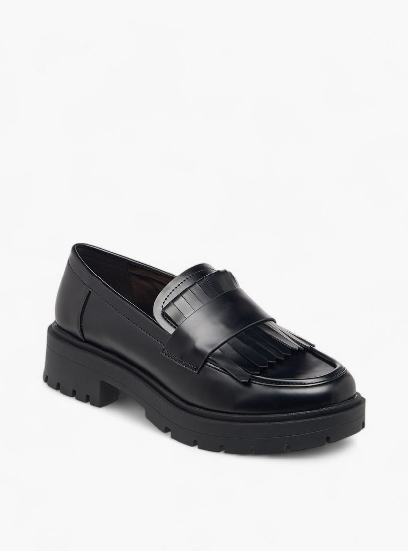 Paprika Fringe Detail Slip-On Loafers-women-shoes-heels-image-2