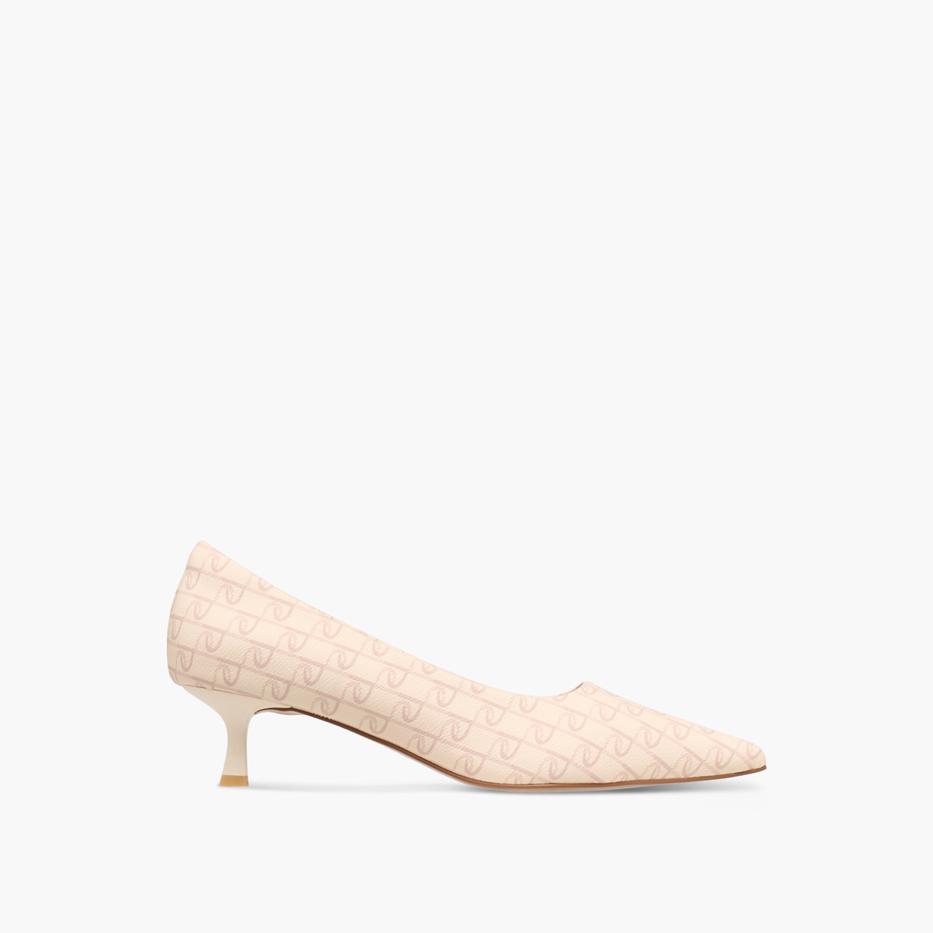 حذاء كلاسيكي سهل الارتداء بكعب صغير ومقدمة مدببة وطبعات مونوجرام من بابريكا-women-shoes-sandals-heeled-image-3