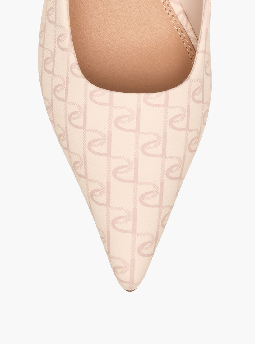 حذاء كلاسيكي سهل الارتداء بكعب صغير ومقدمة مدببة وطبعات مونوجرام من بابريكا-women-shoes-sandals-heeled-image-4