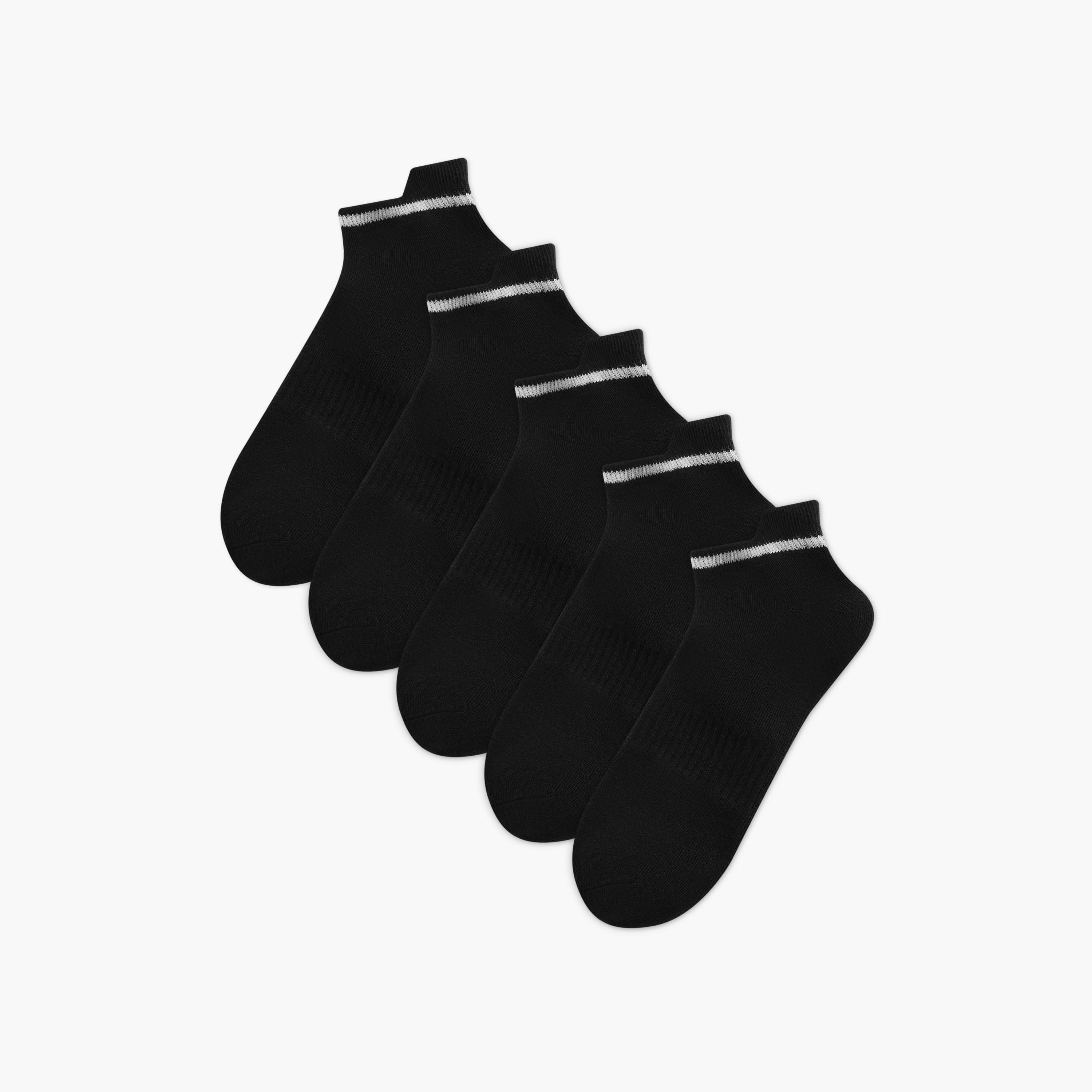 Gloo Solid Ankle Length Socks - Set of 5-women-socksandstockings-image-1