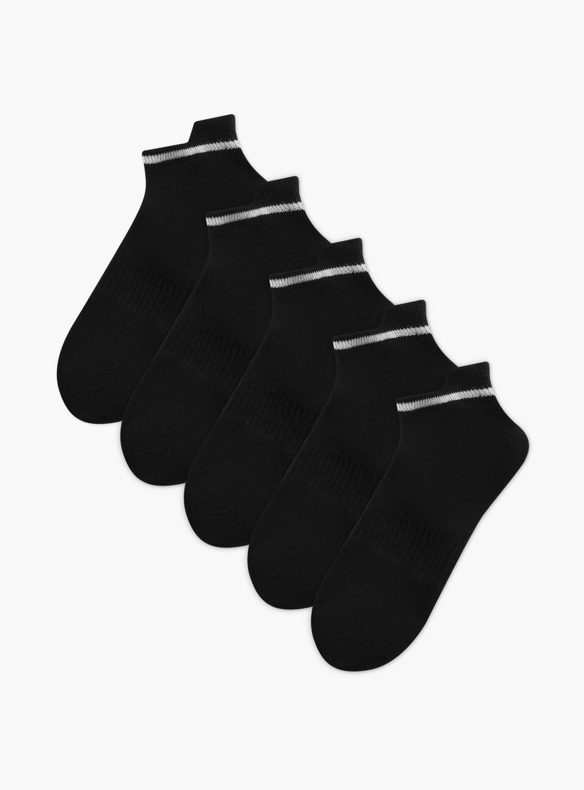 Gloo Solid Ankle Length Socks - Set of 5-women-socksandstockings-image-1