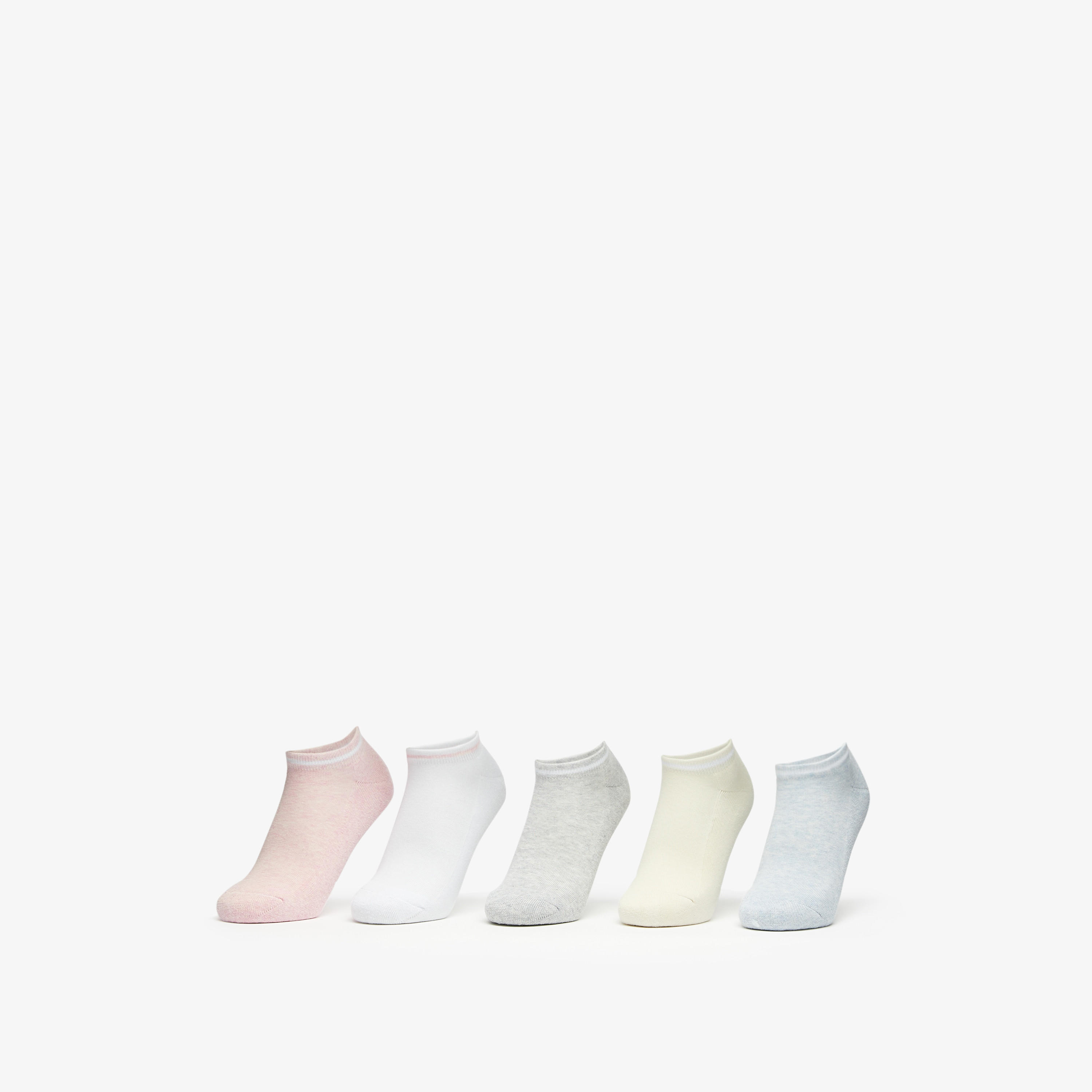 Gloo Solid Ankle Length Cushioned Socks - Set of 5-women-socksandstockings-image-1