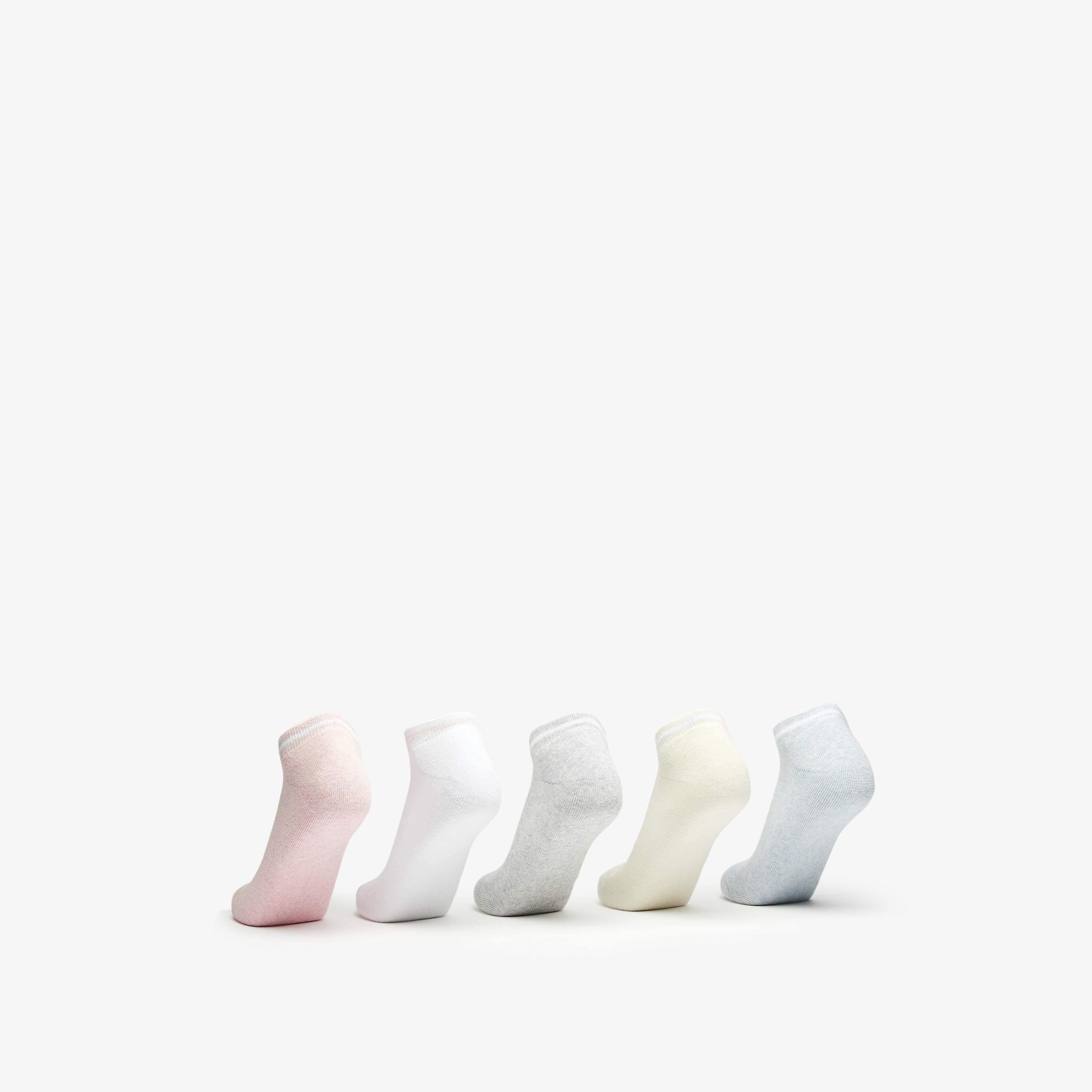 Gloo Solid Ankle Length Cushioned Socks - Set of 5-women-socksandstockings-image-3