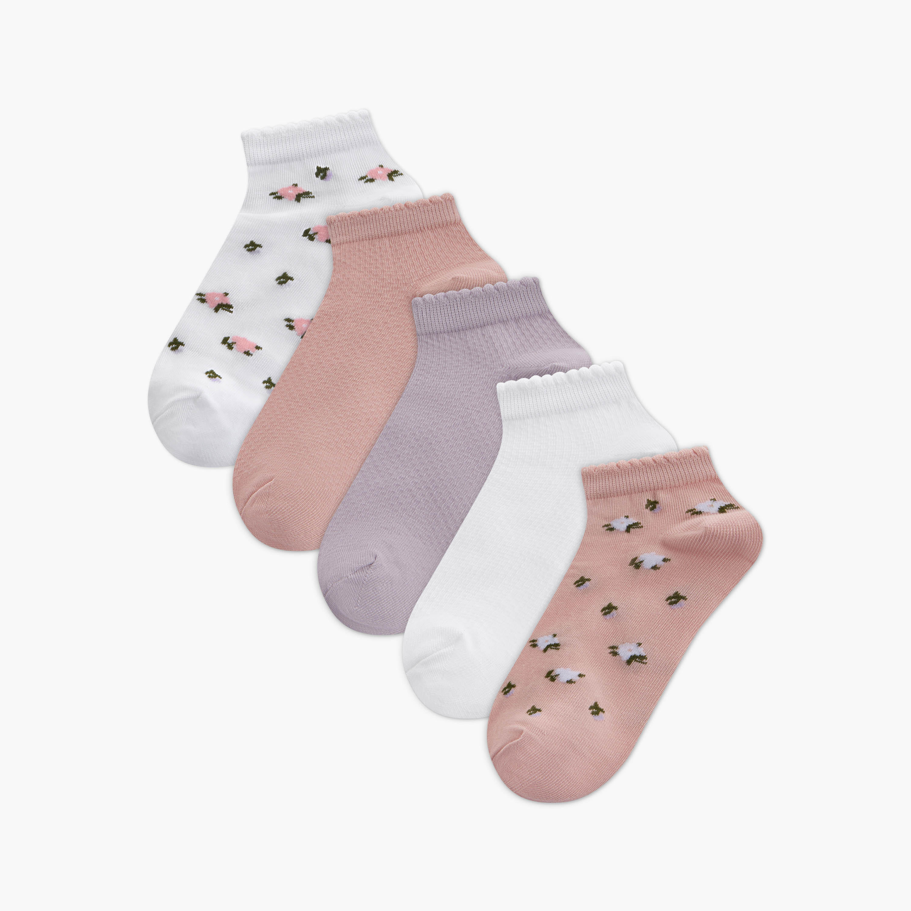 Gloo Pack of 5 Ankle Length Cotton Socks-women-socksandstockings-image-1