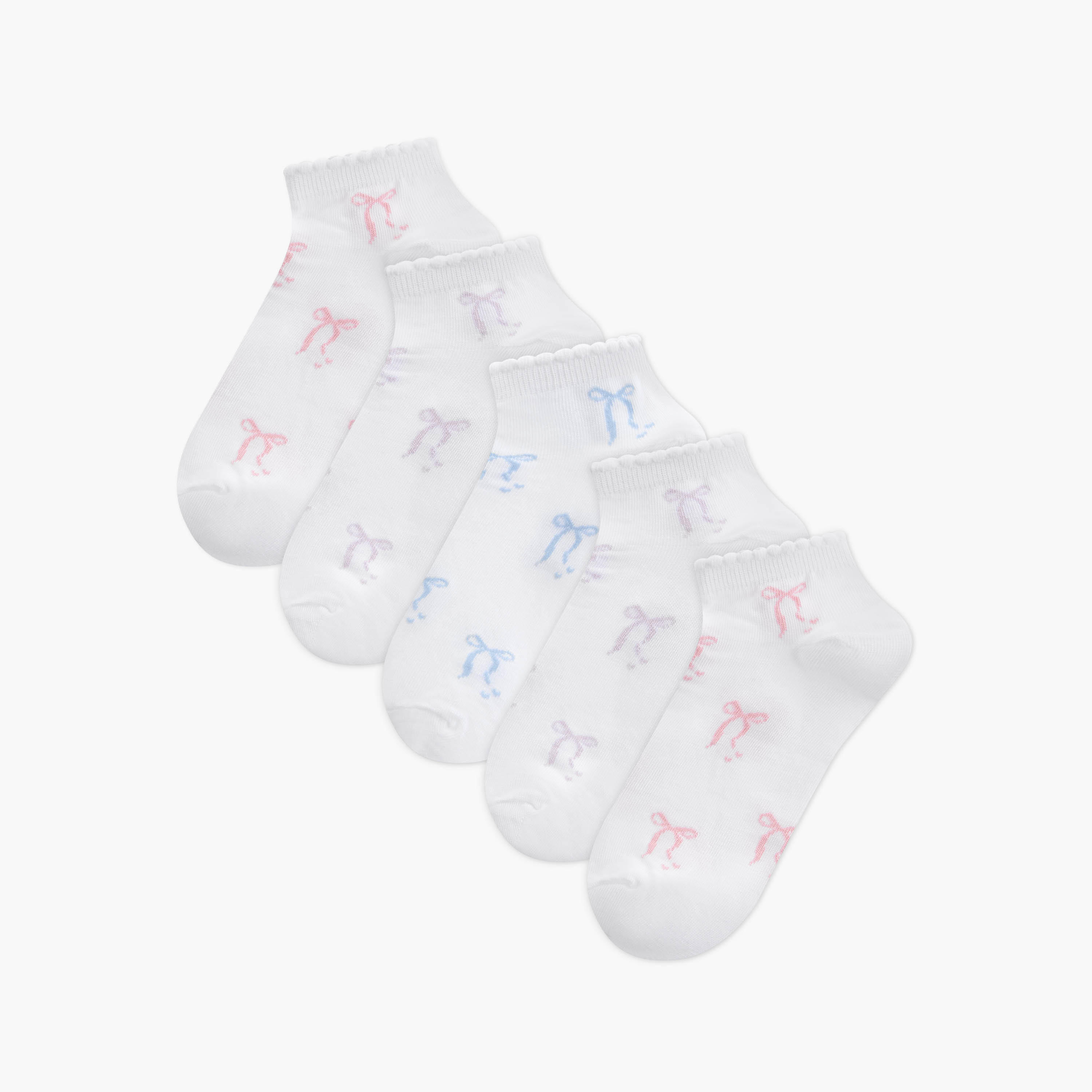 طقم من 5 - جوارب قطن طول الكاحل من جلوو-women-socksandstockings-image-1