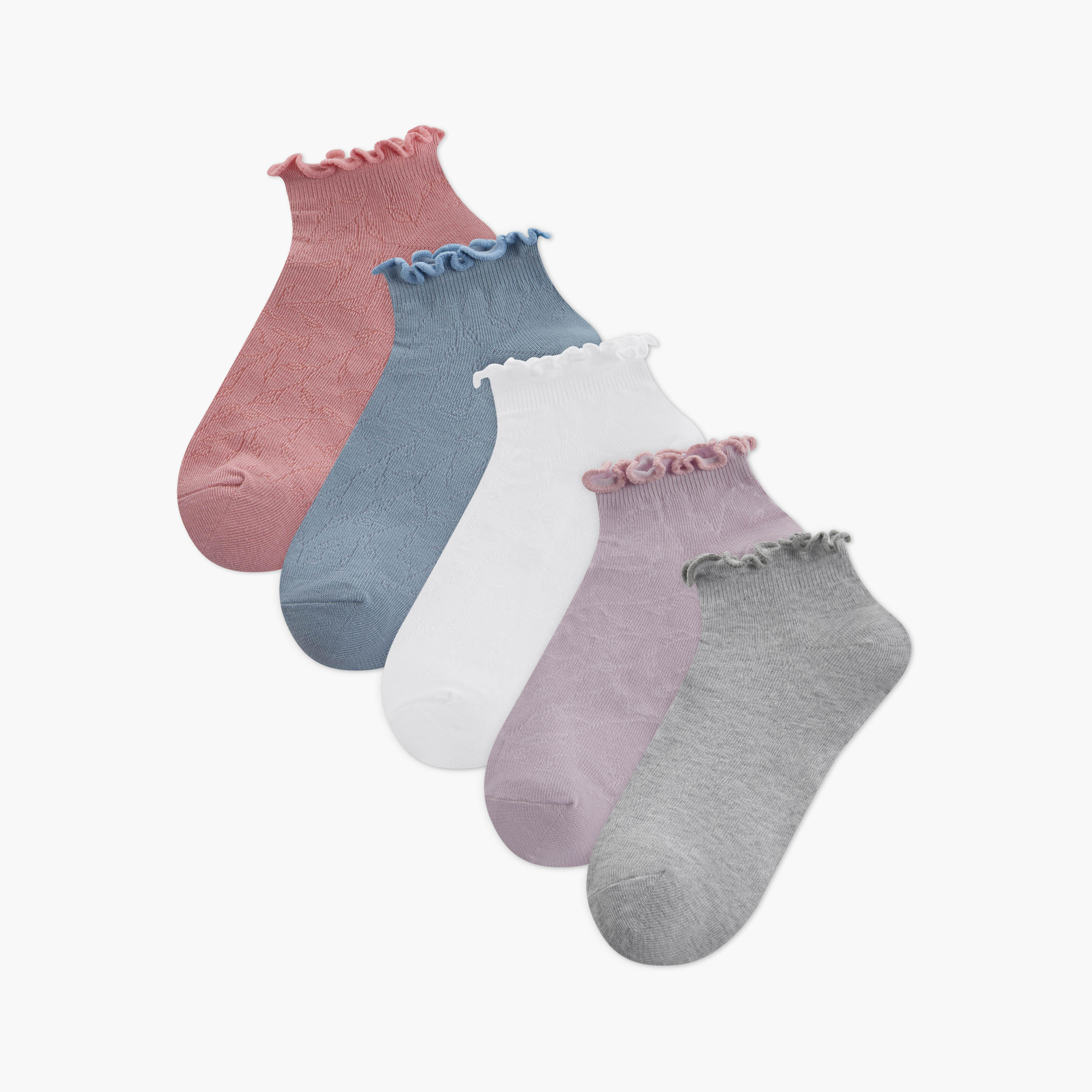Gloo Pack of 5 Ankle Length Cotton Socks-women-socksandstockings-image-1
