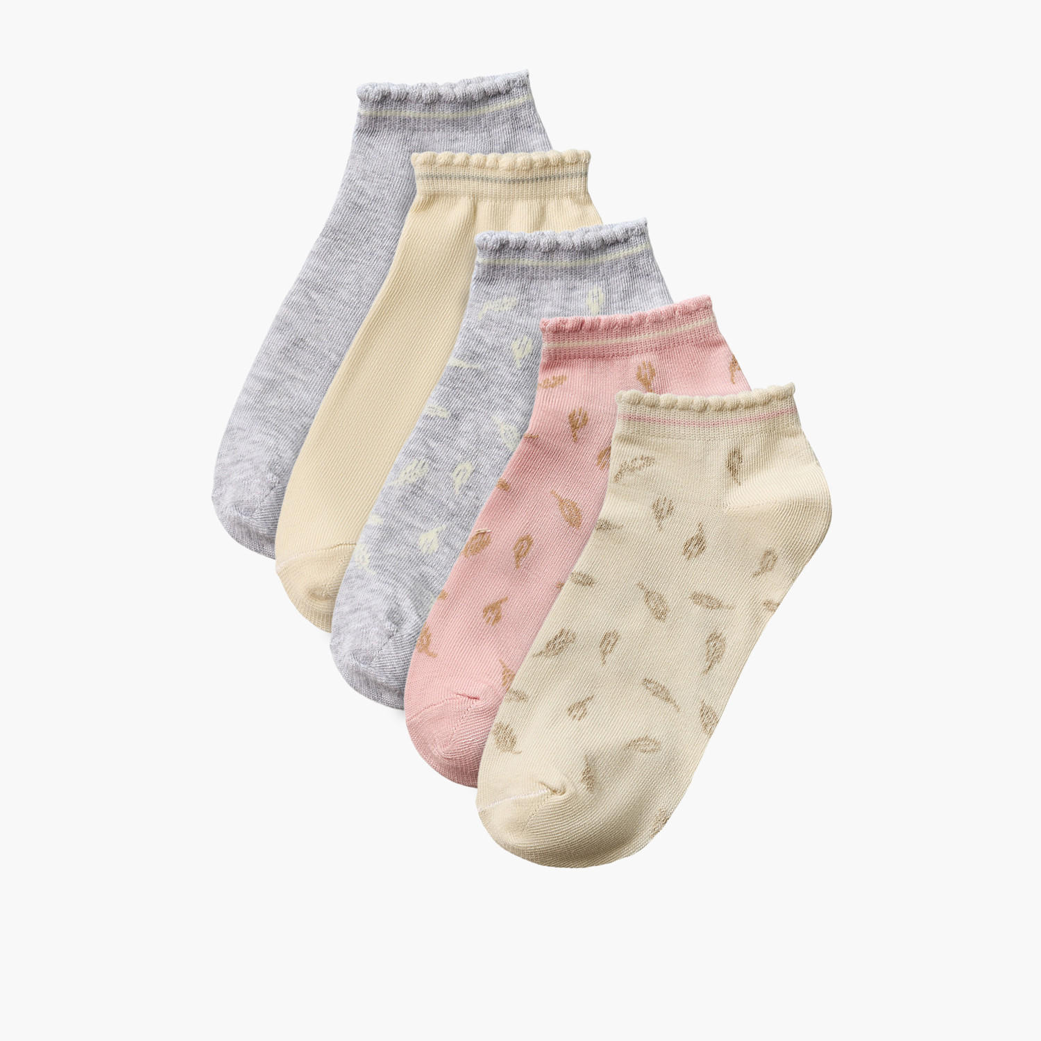 Gloo Pack of 5 Ankle Length Cotton Socks-women-socksandstockings-image-1