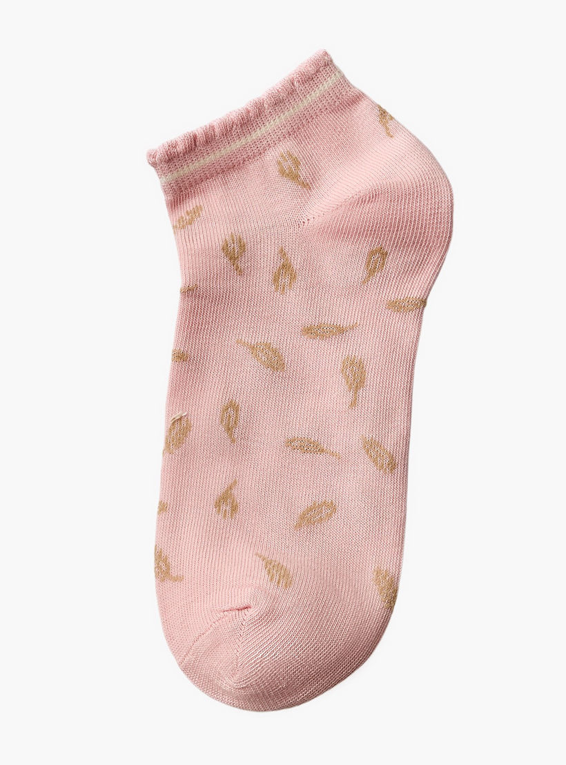 Gloo Pack of 5 Ankle Length Cotton Socks-women-socksandstockings-image-4