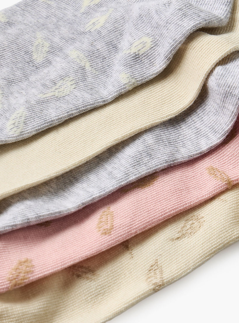 Gloo Pack of 5 Ankle Length Cotton Socks-women-socksandstockings-image-8