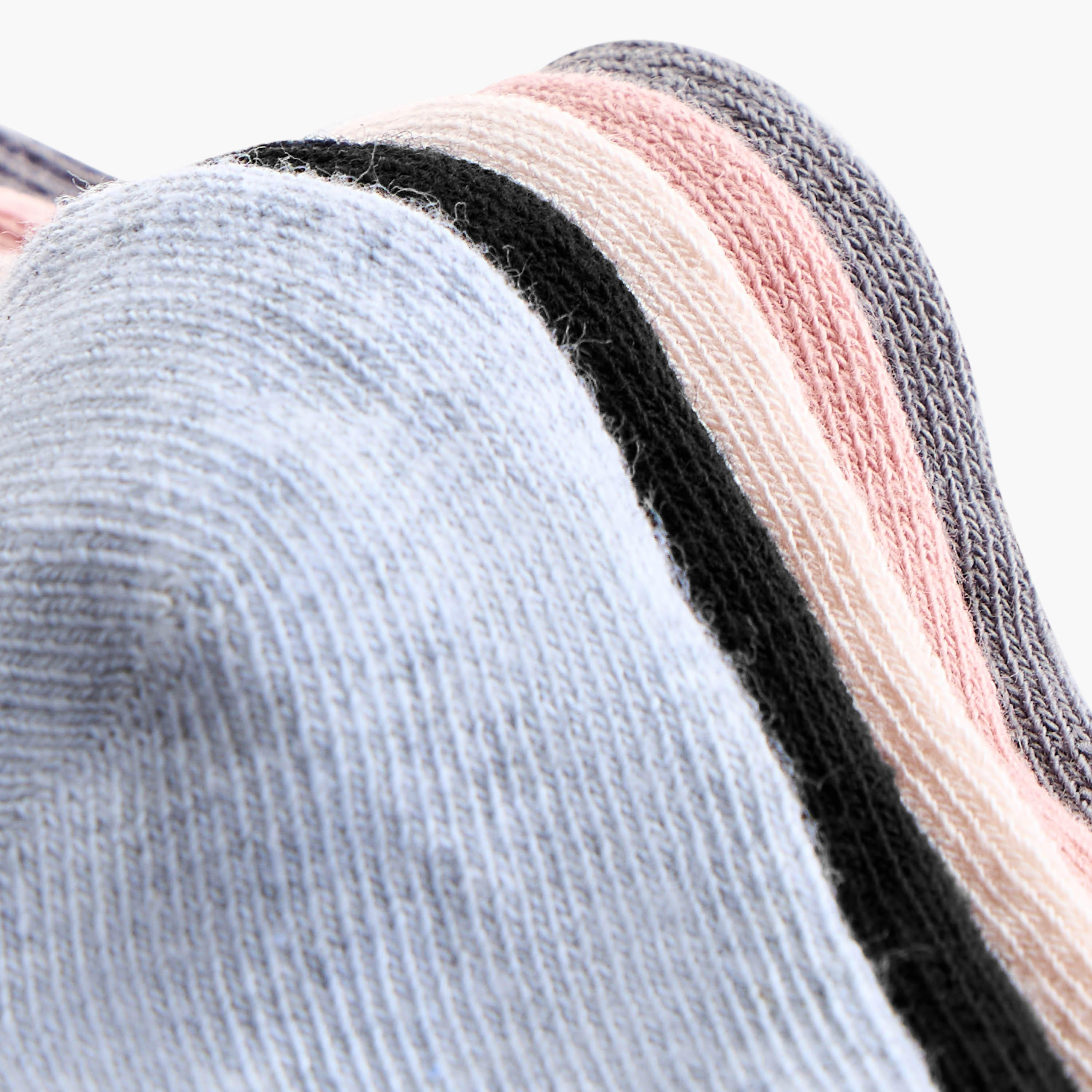 Gloo Pack of 5 Textured Ankle Length Socks with Scalloped Hem-women-socksandstockings-image-5