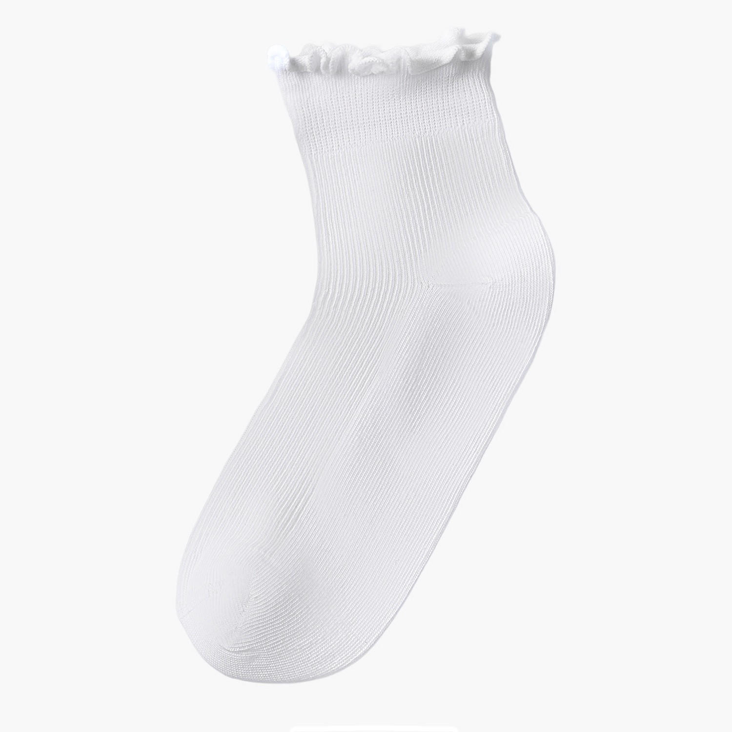 Gloo Pack of 5 Textured Ankle Length Socks with Scalloped Hem-women-socksandstockings-image-2