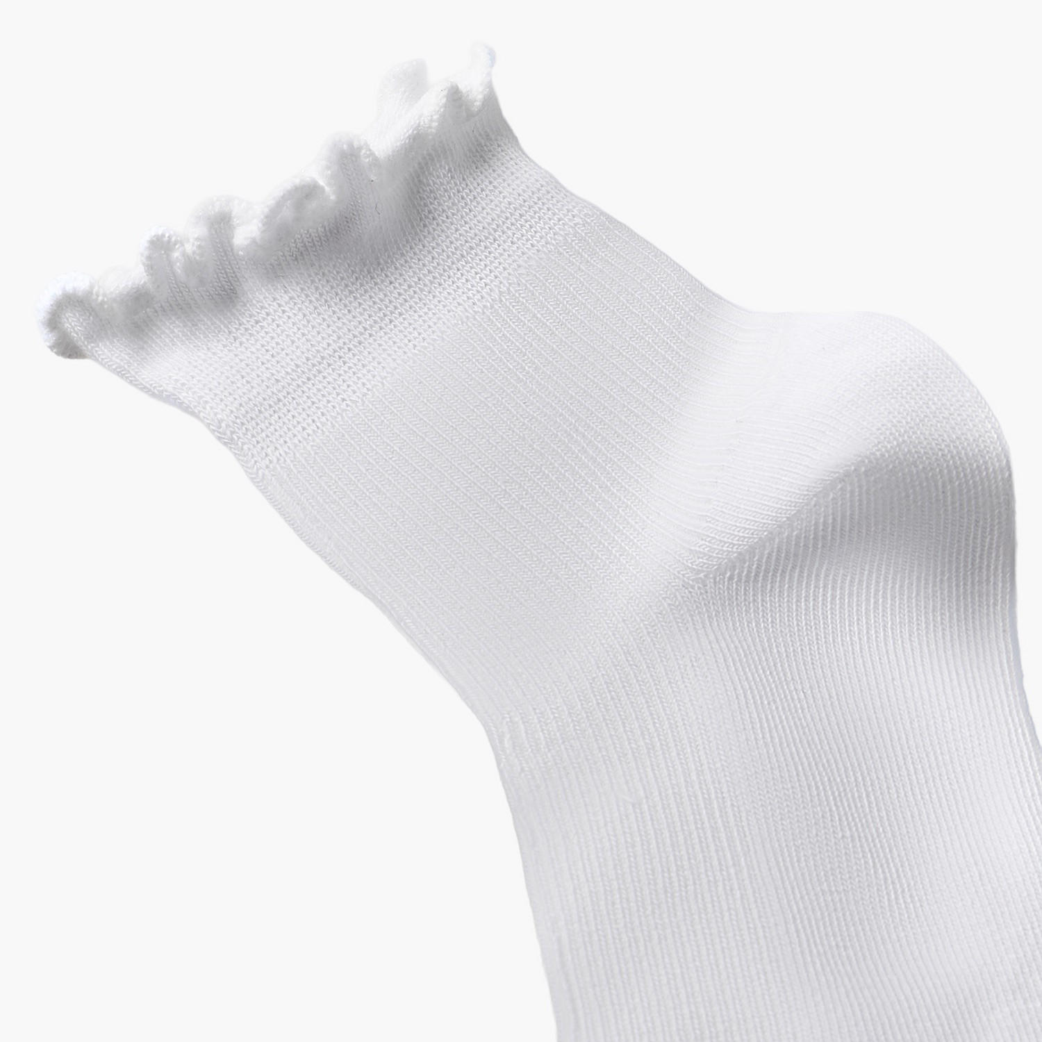 Gloo Pack of 5 Textured Ankle Length Socks with Scalloped Hem-women-socksandstockings-image-3