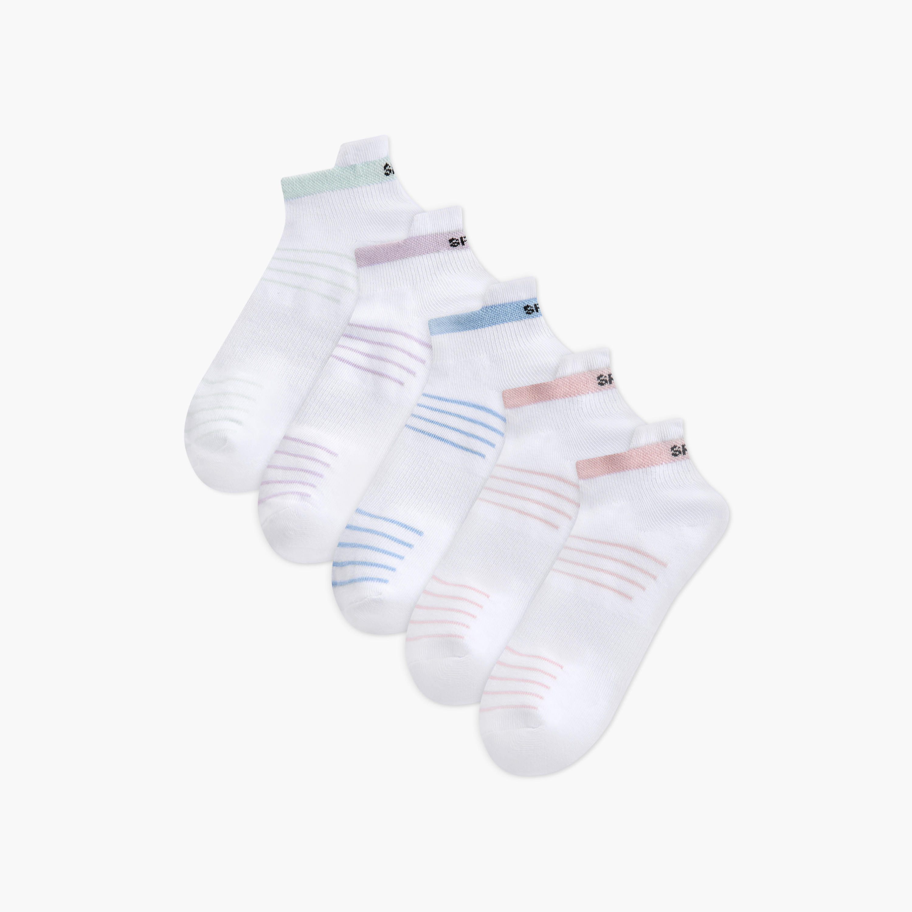Gloo Assorted Ankle Length Socks - Set of 5-women-socksandstockings-image-1